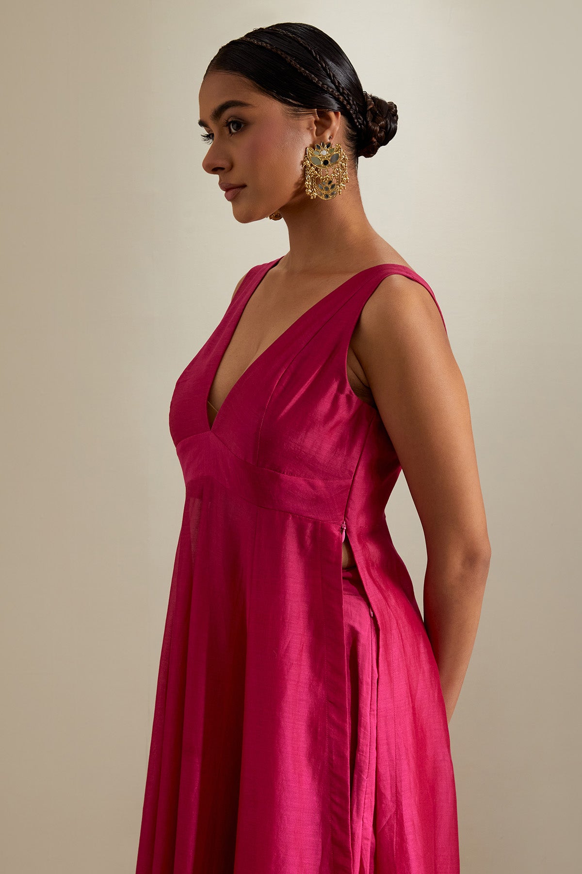 Pink Chanderi Kurta & Palazzo