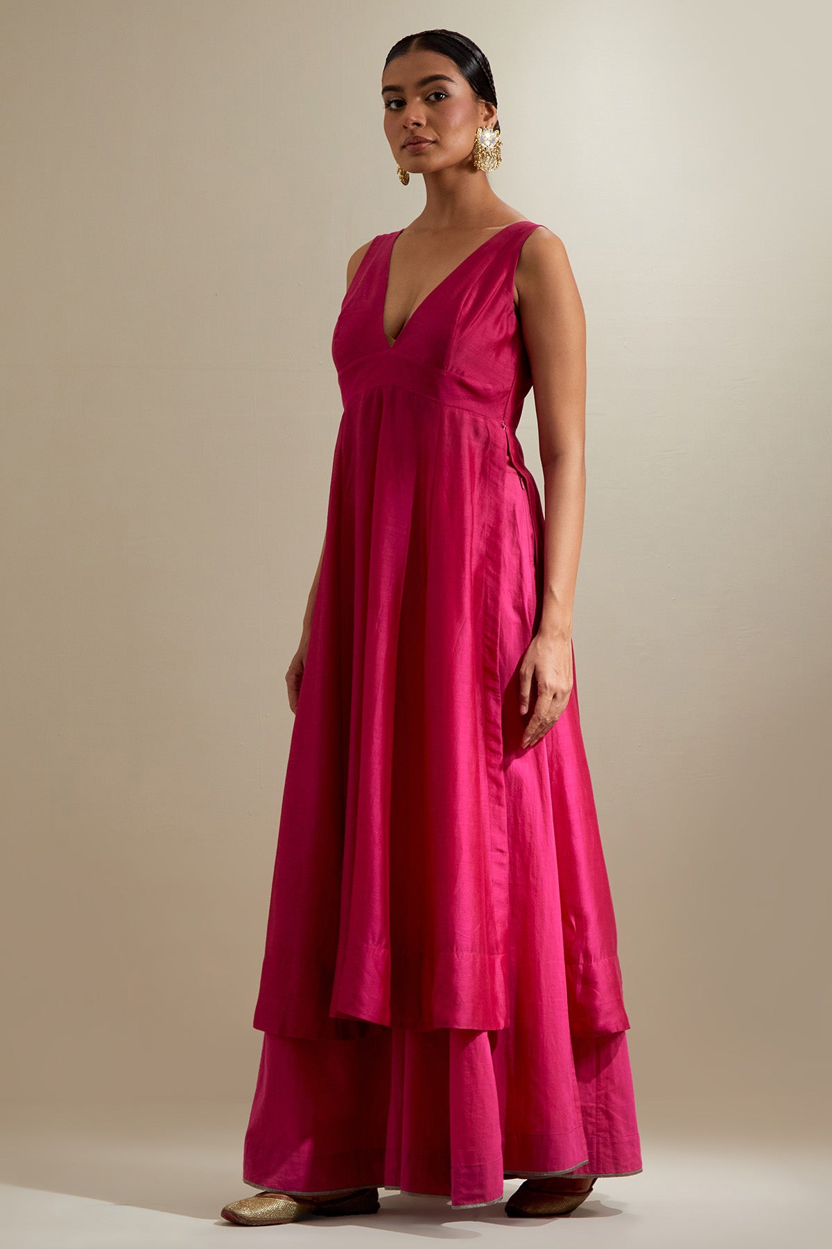 Pink Chanderi Kurta & Palazzo