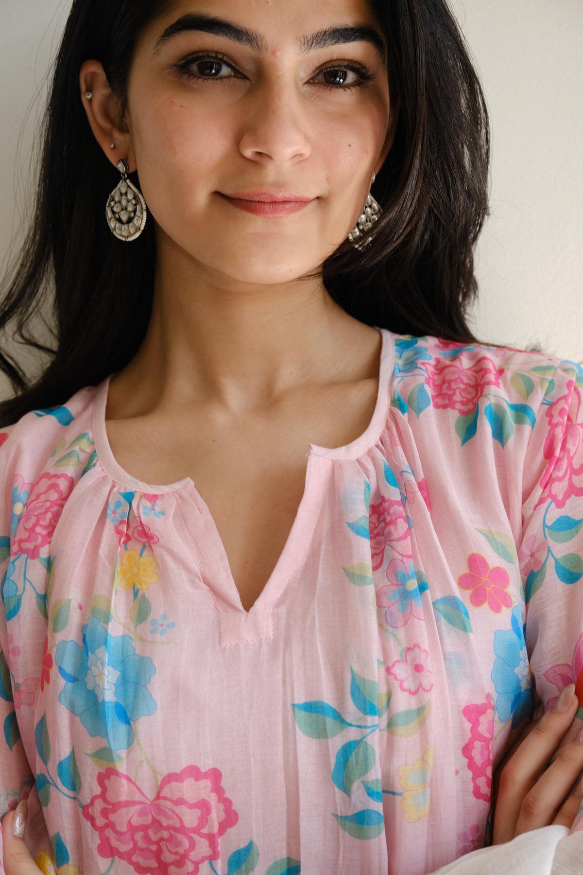 Pink Chanderi Kurta & Pants