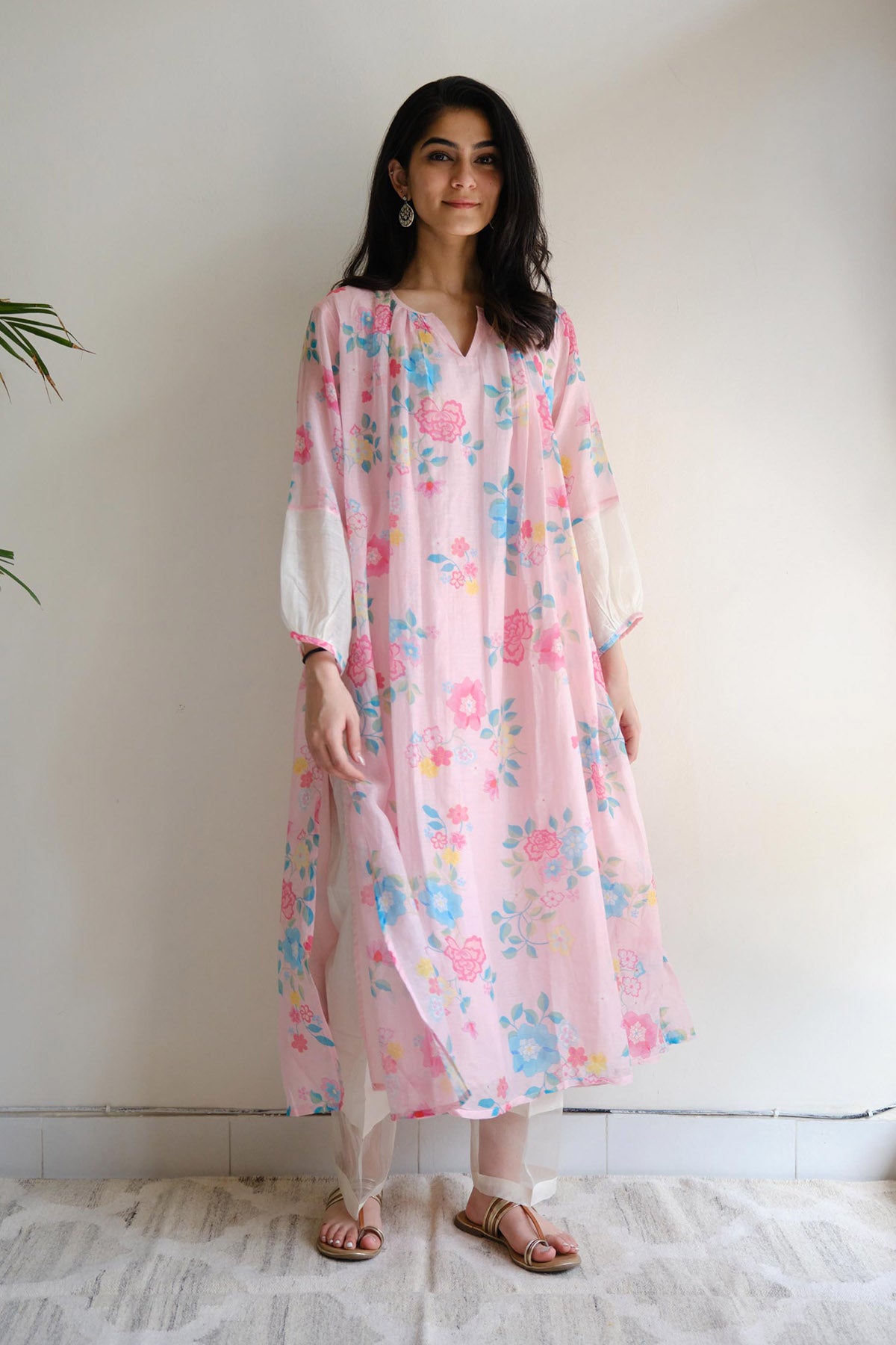 Pink Chanderi Kurta & Pants