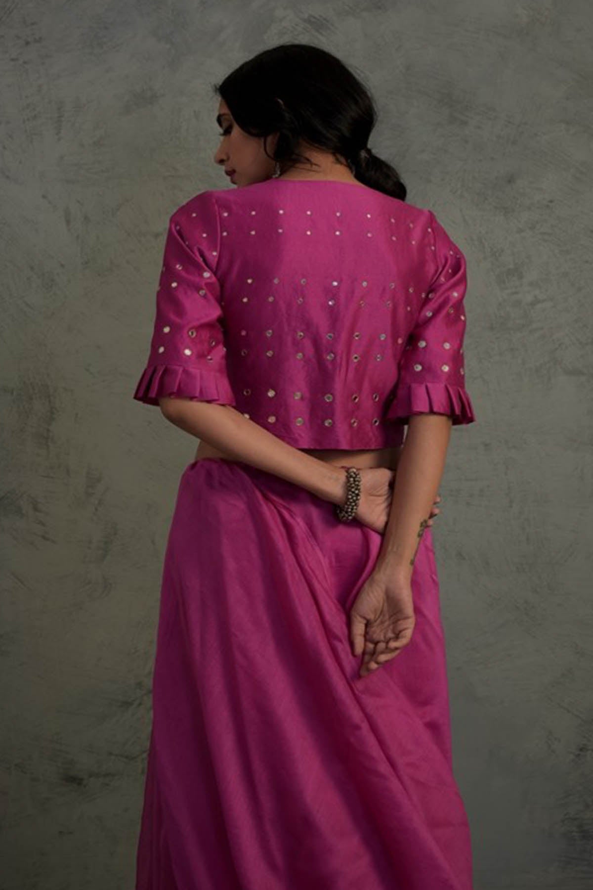 Pink Chanderi Saree & Blouse