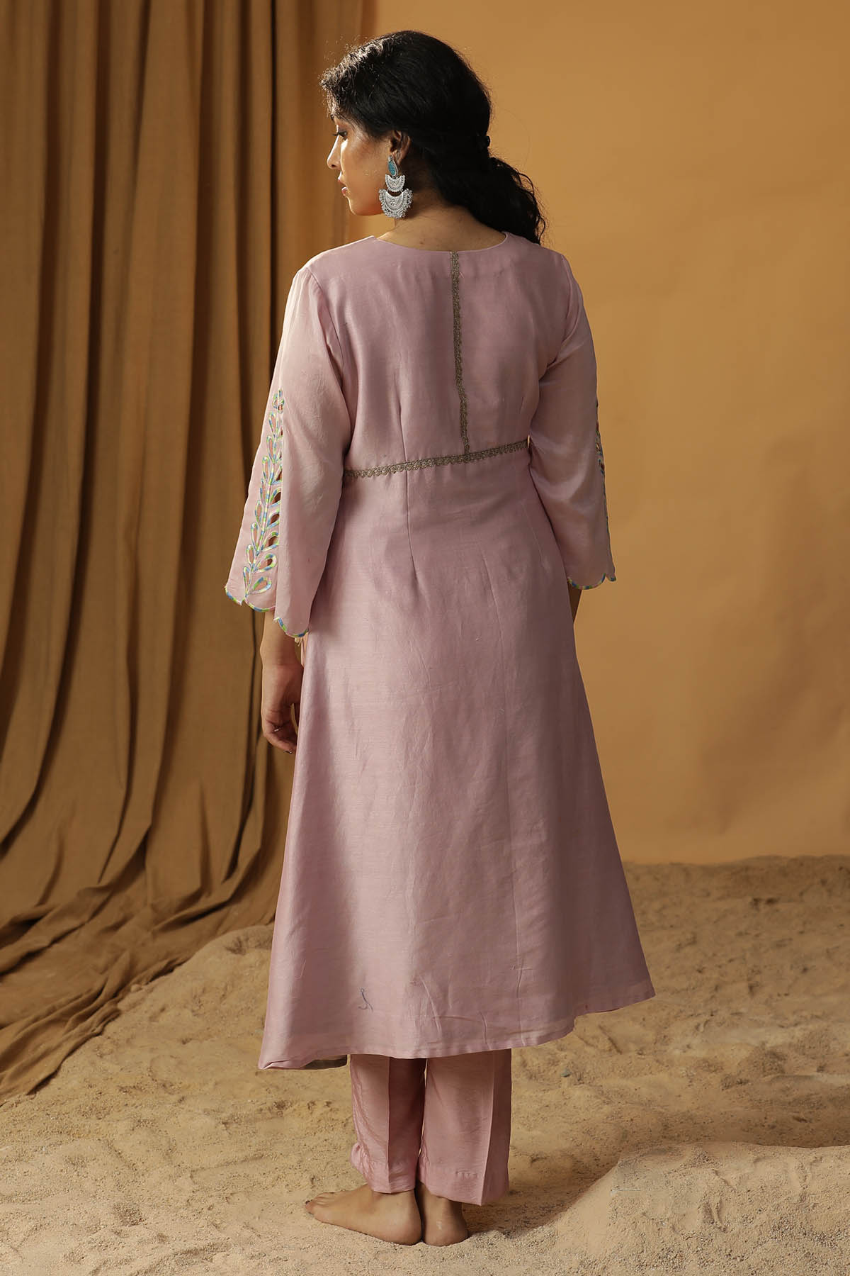 Pink Chanderi Silk Kurta Set