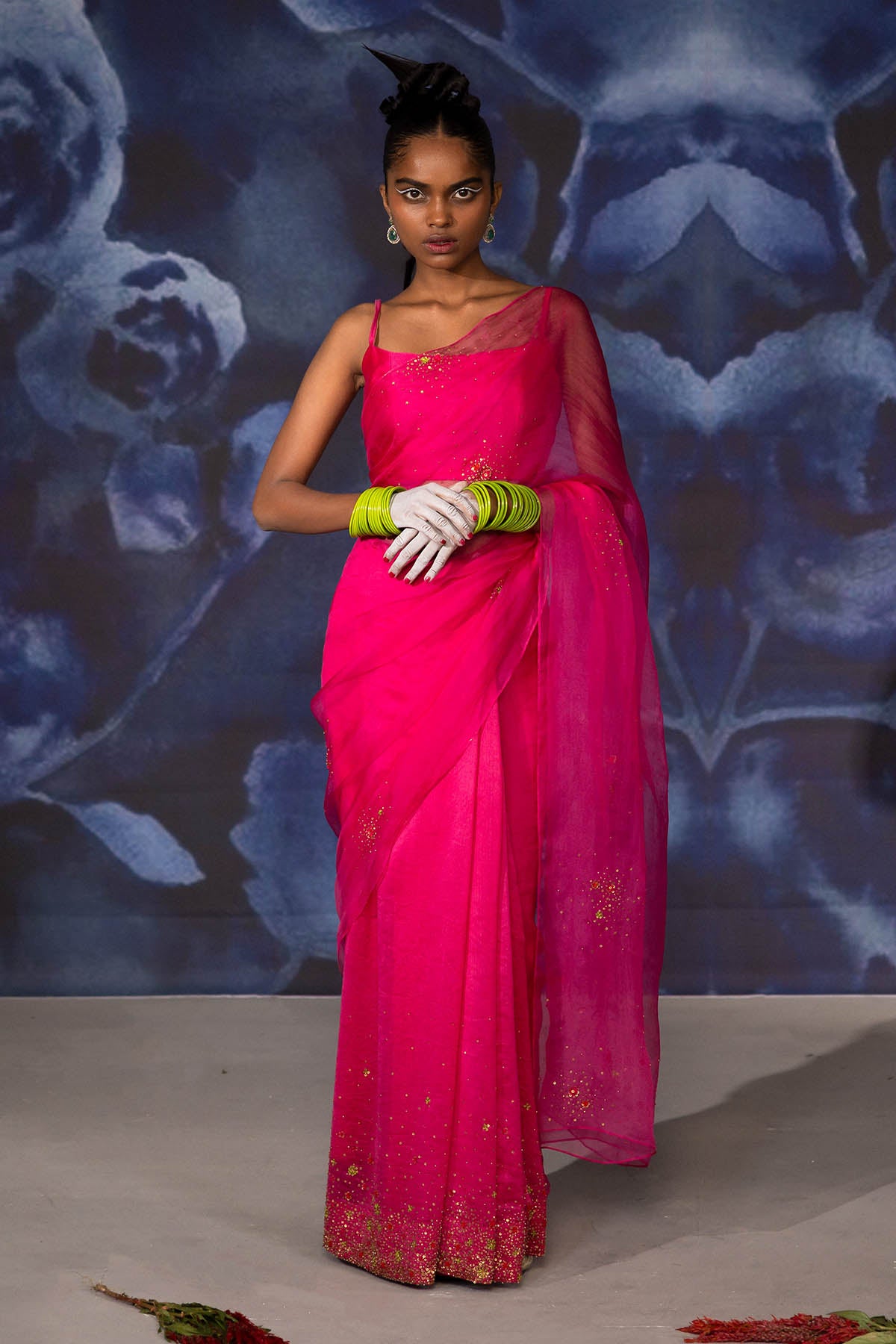 Pink Chanderi Sleeveless Blouse