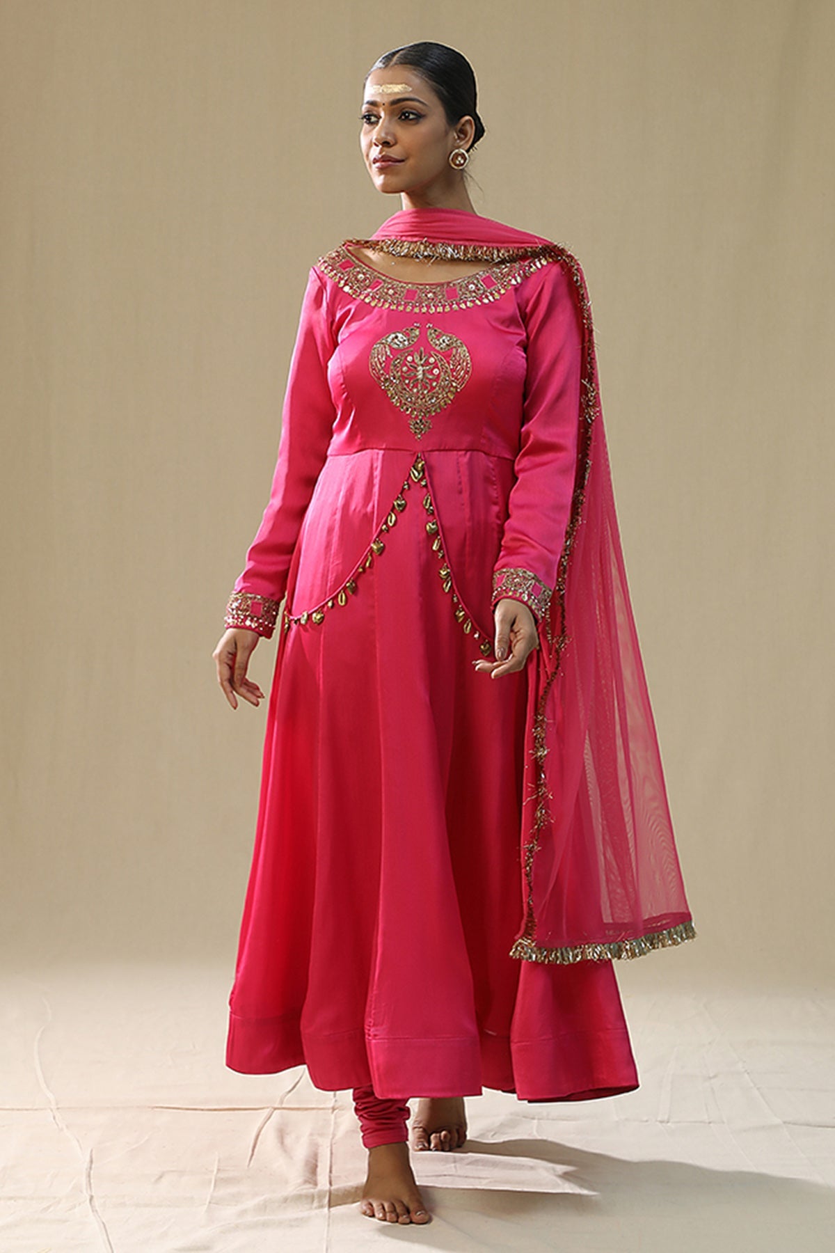 Buy Pink Chiffon Silk Anarkali Set by Arpita Sulakshana for women online at ScrollnShops