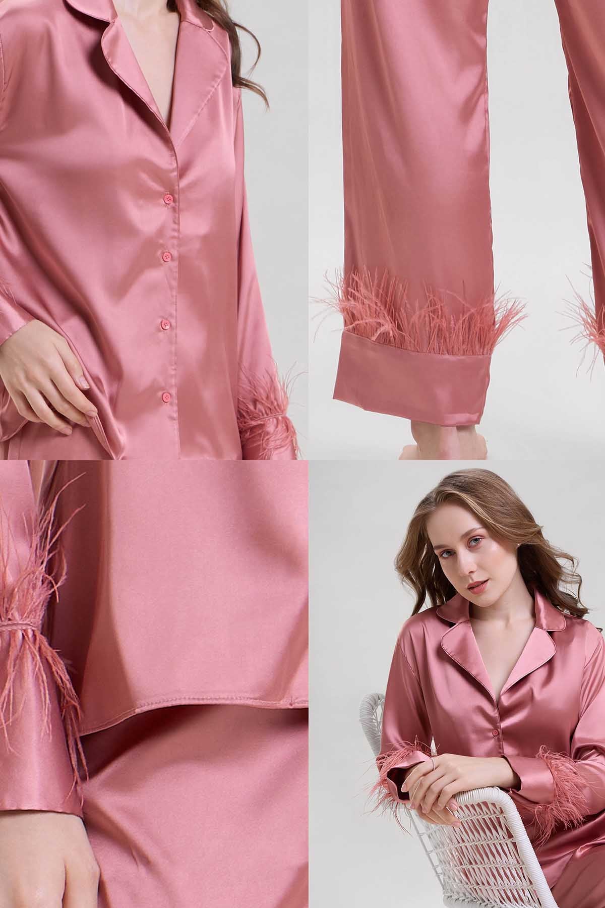 Pink Collar Shirt & Pyjama