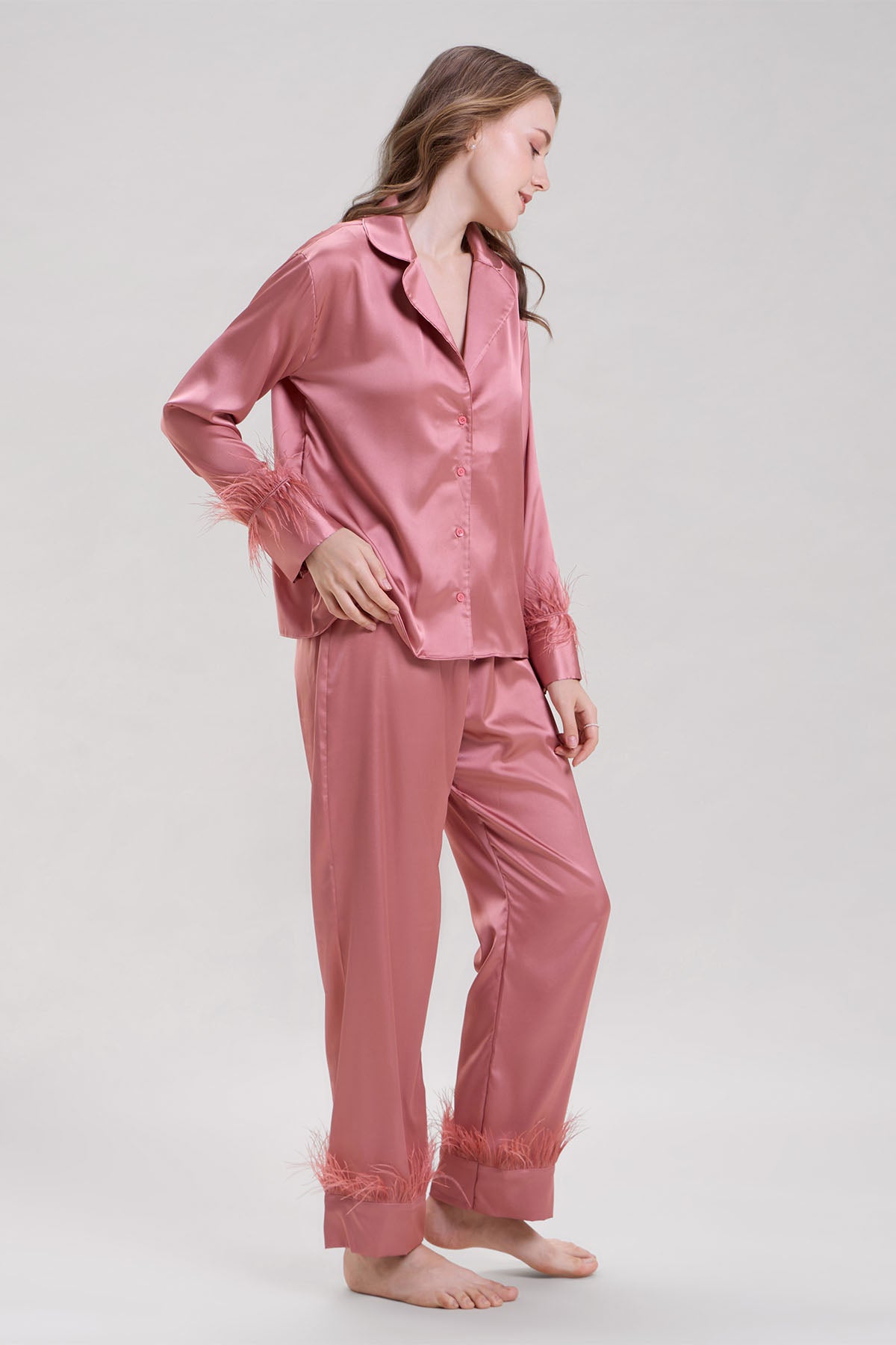 Pink Collar Shirt & Pyjama