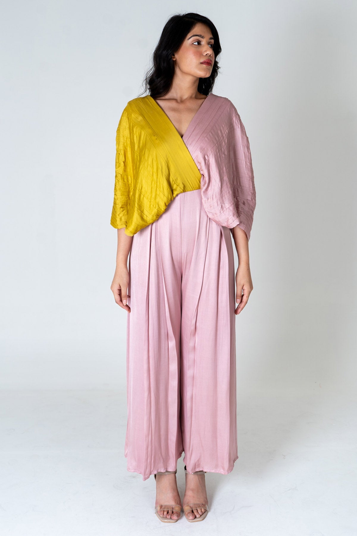 Buy Neora by Nehal ChopraPink Colorblocked Jumpsuit for Women Online