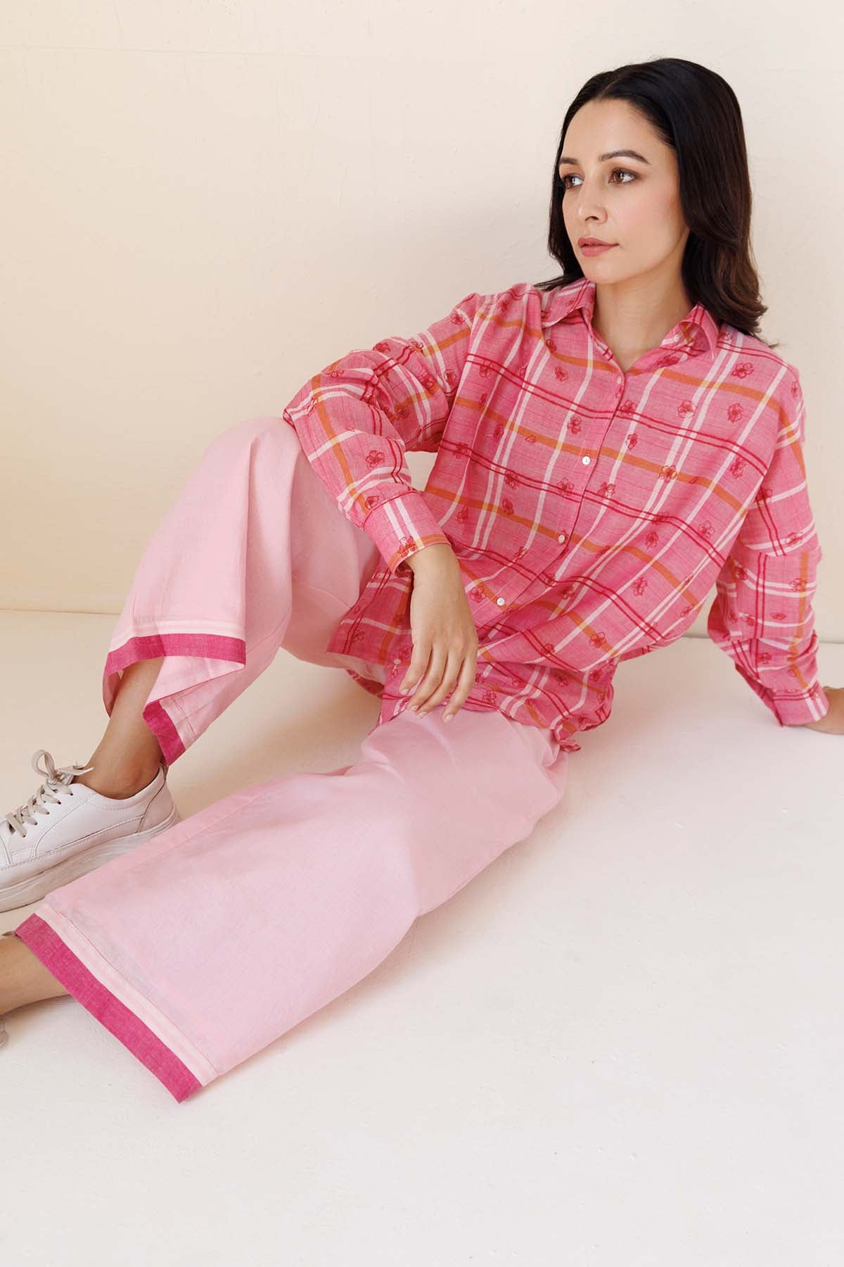 Pink Comfortable Straight Pants