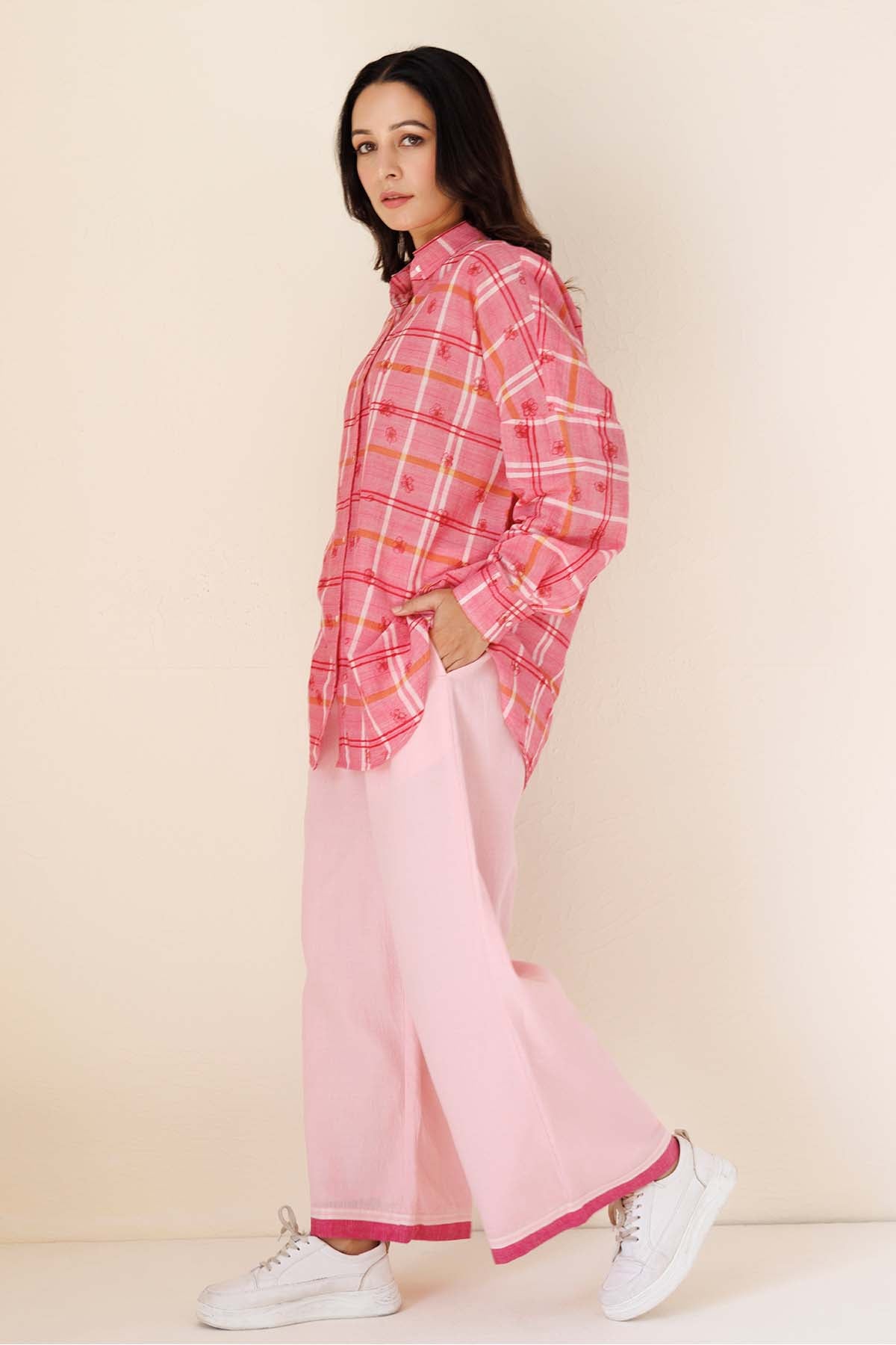 Pink Comfortable Straight Pants