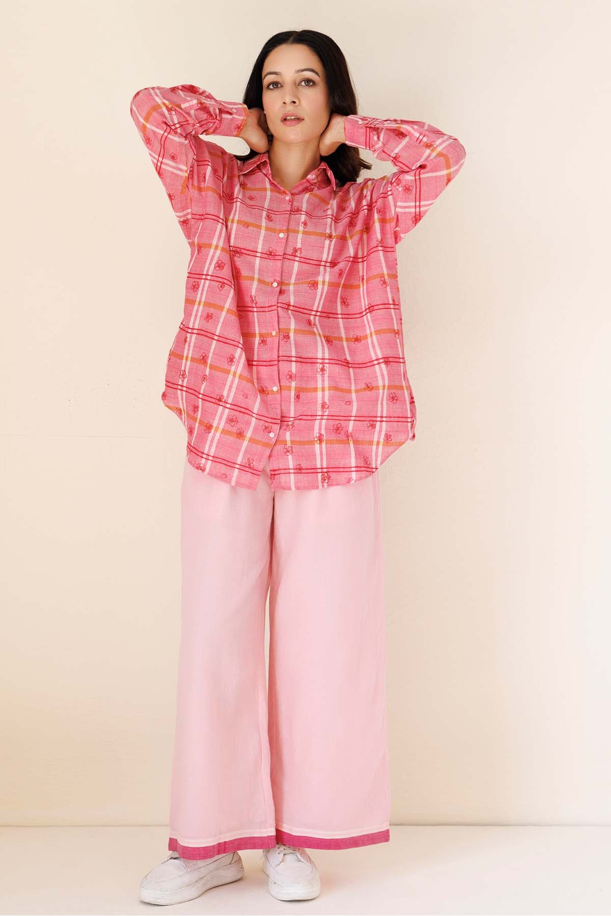 Pink Comfortable Straight Pants