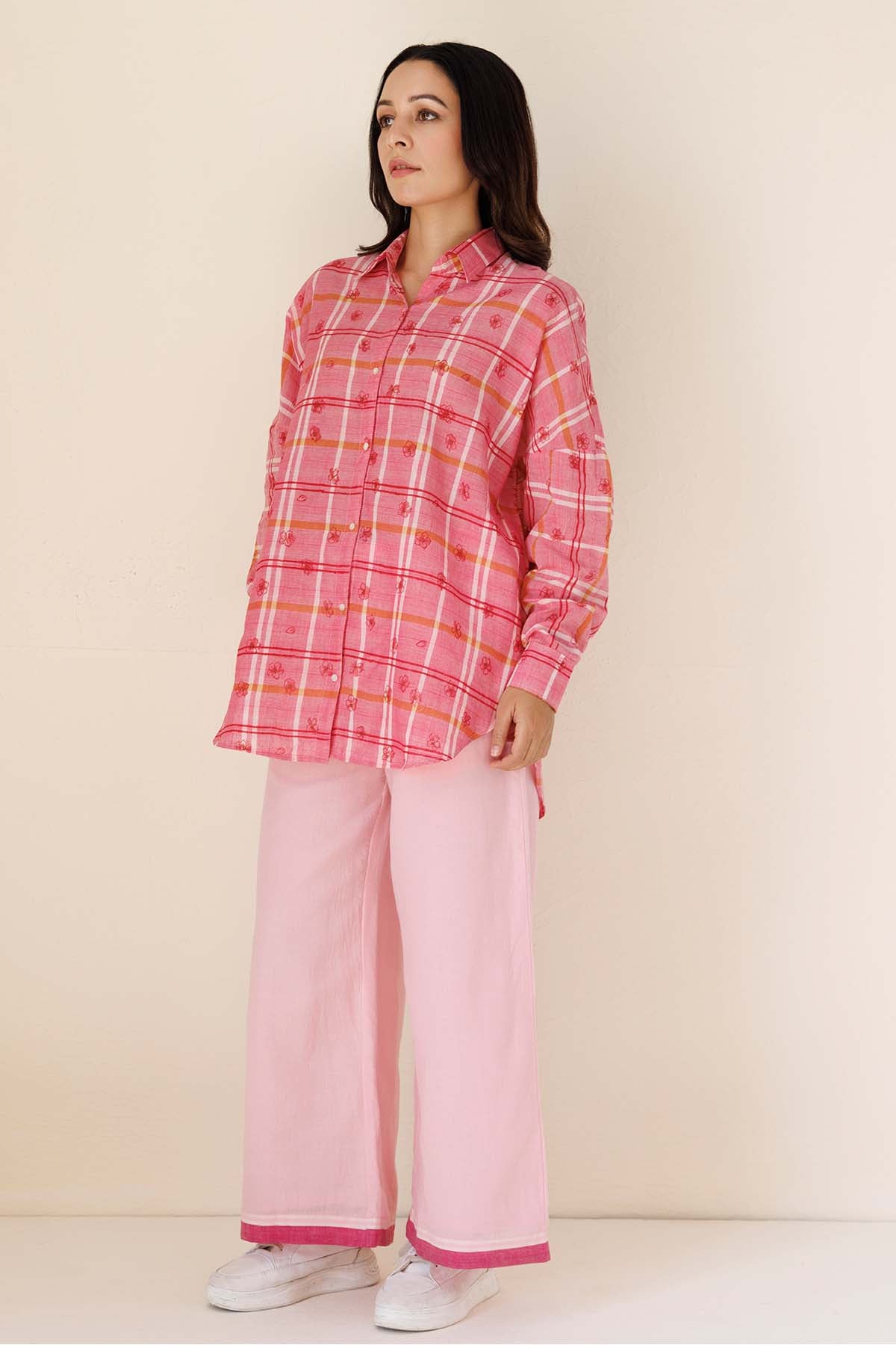 Pink Comfortable Straight Pants