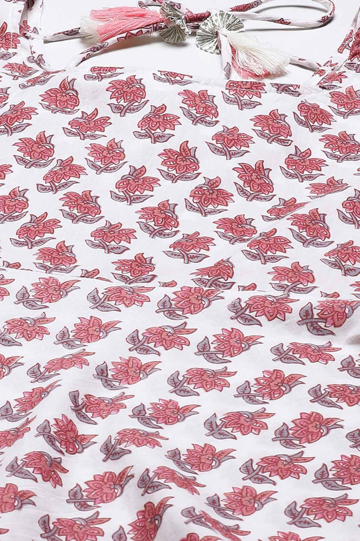 Pink Cotton Gota Patti Kurta