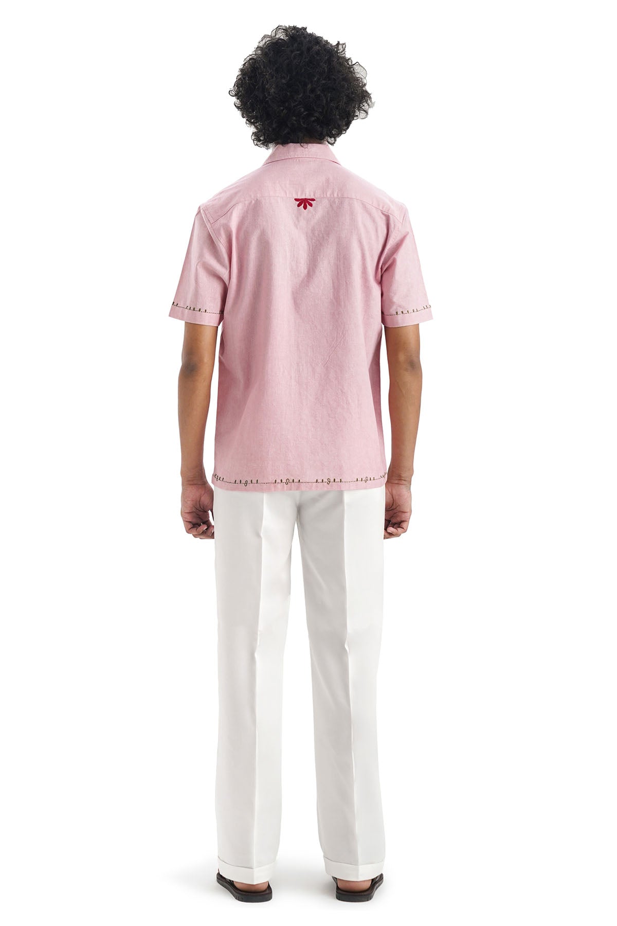 Pink Cotton Half Sleeves Shirt