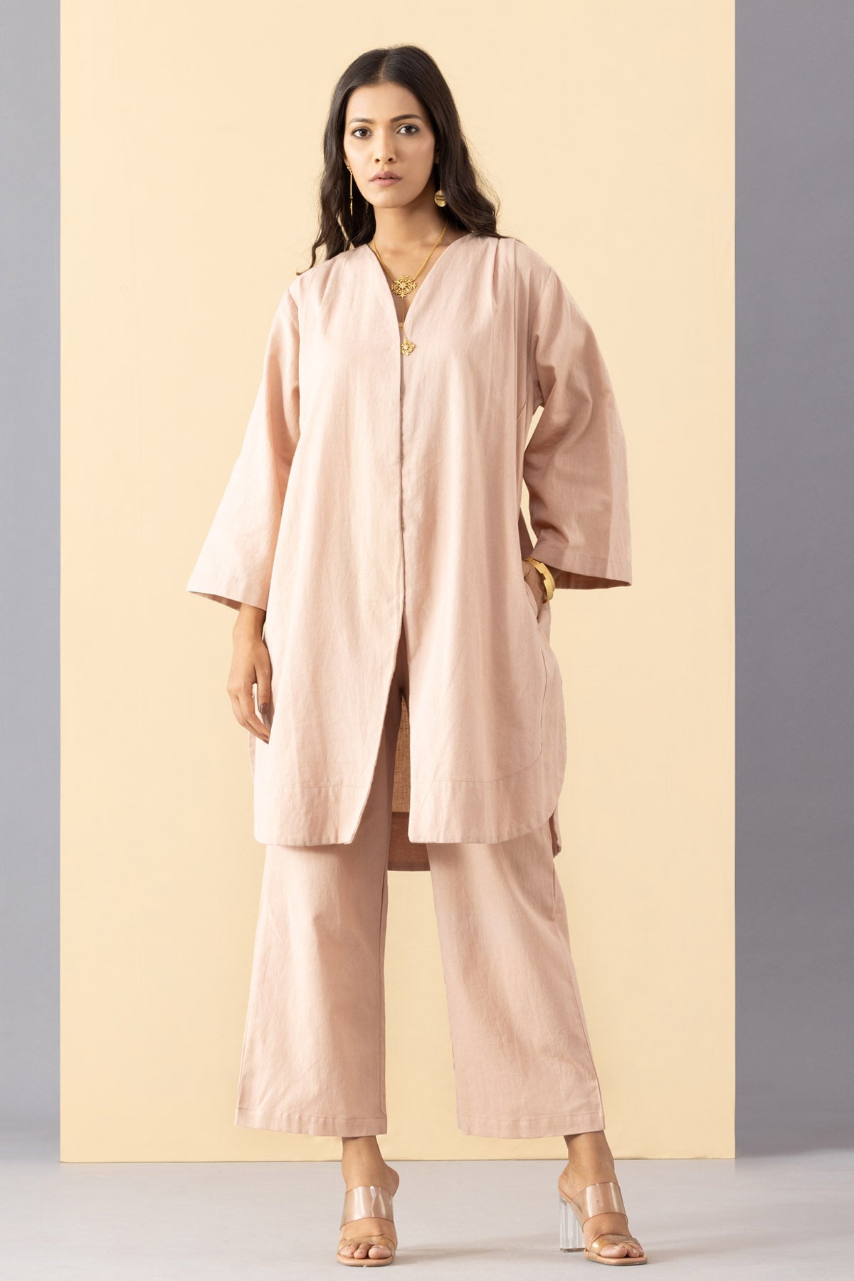Buy Markkah Studio Pink Cotton Jacket Tunic & Pants for Women Online at ScrollnShops