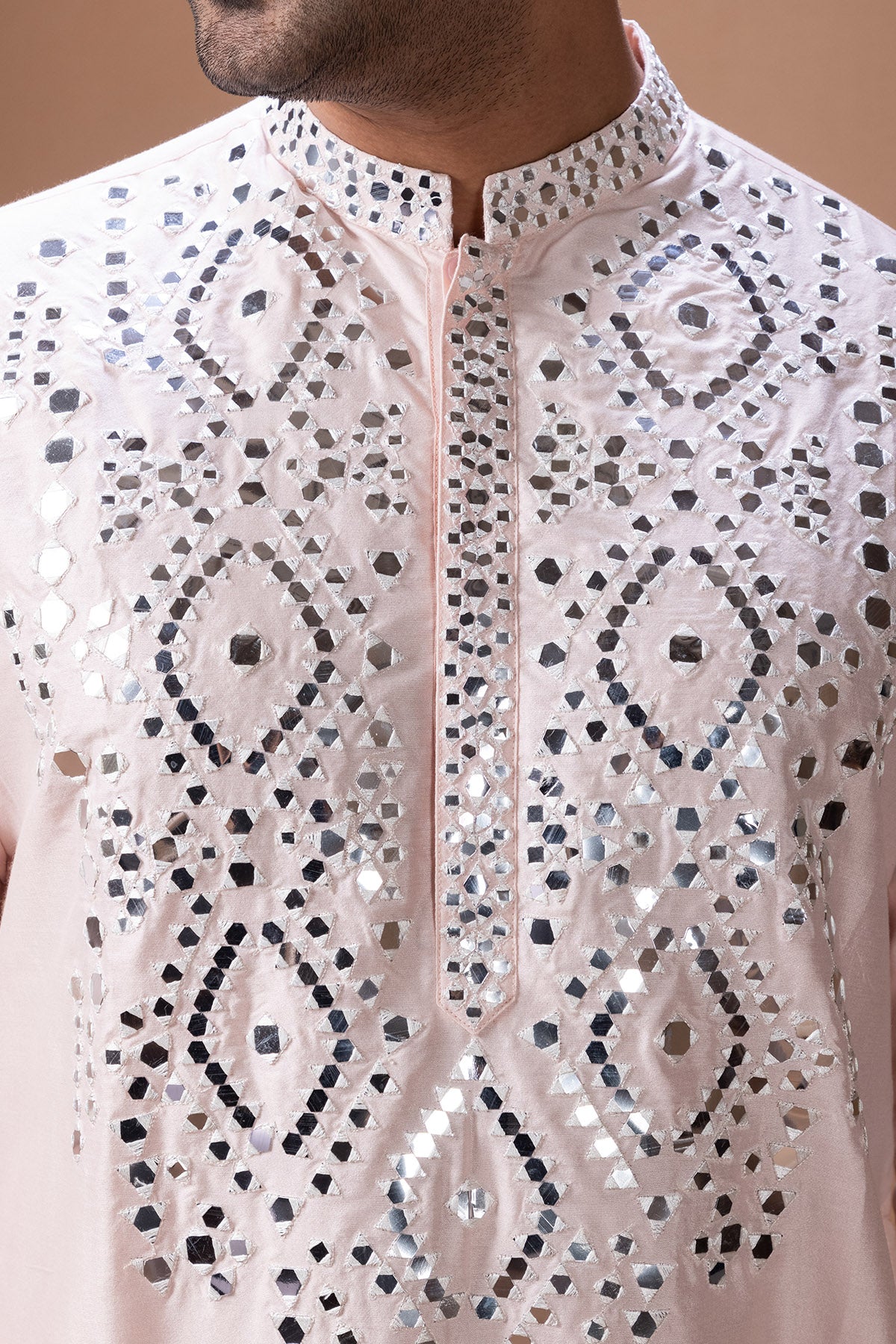 Pink Cotton Mirror Kurta & Pant
