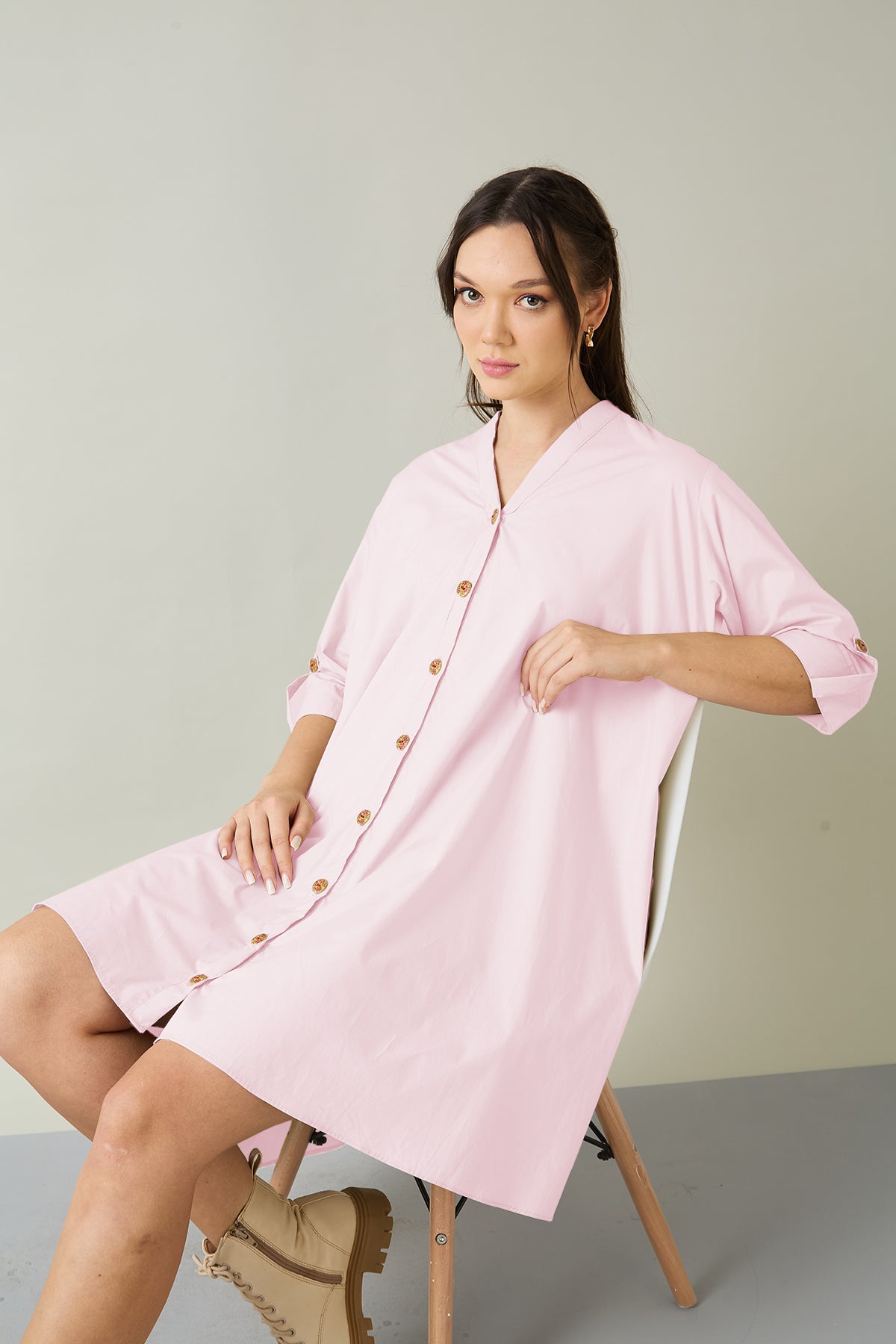Buy Pink Cotton Oversized Dress for Women by SNEHA B Designer online available at scrollnshops
