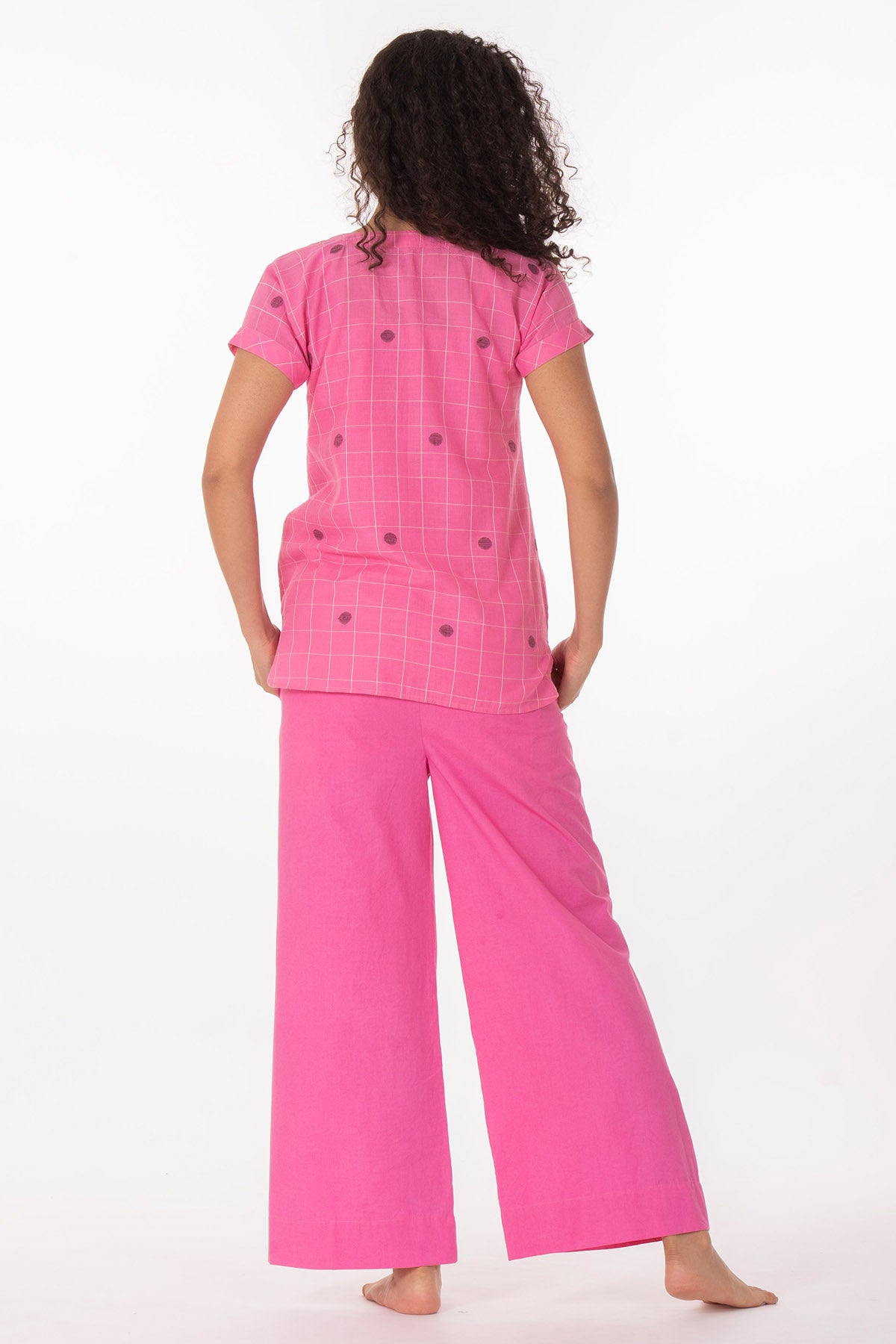 Pink Cotton Polka Co-ord Set