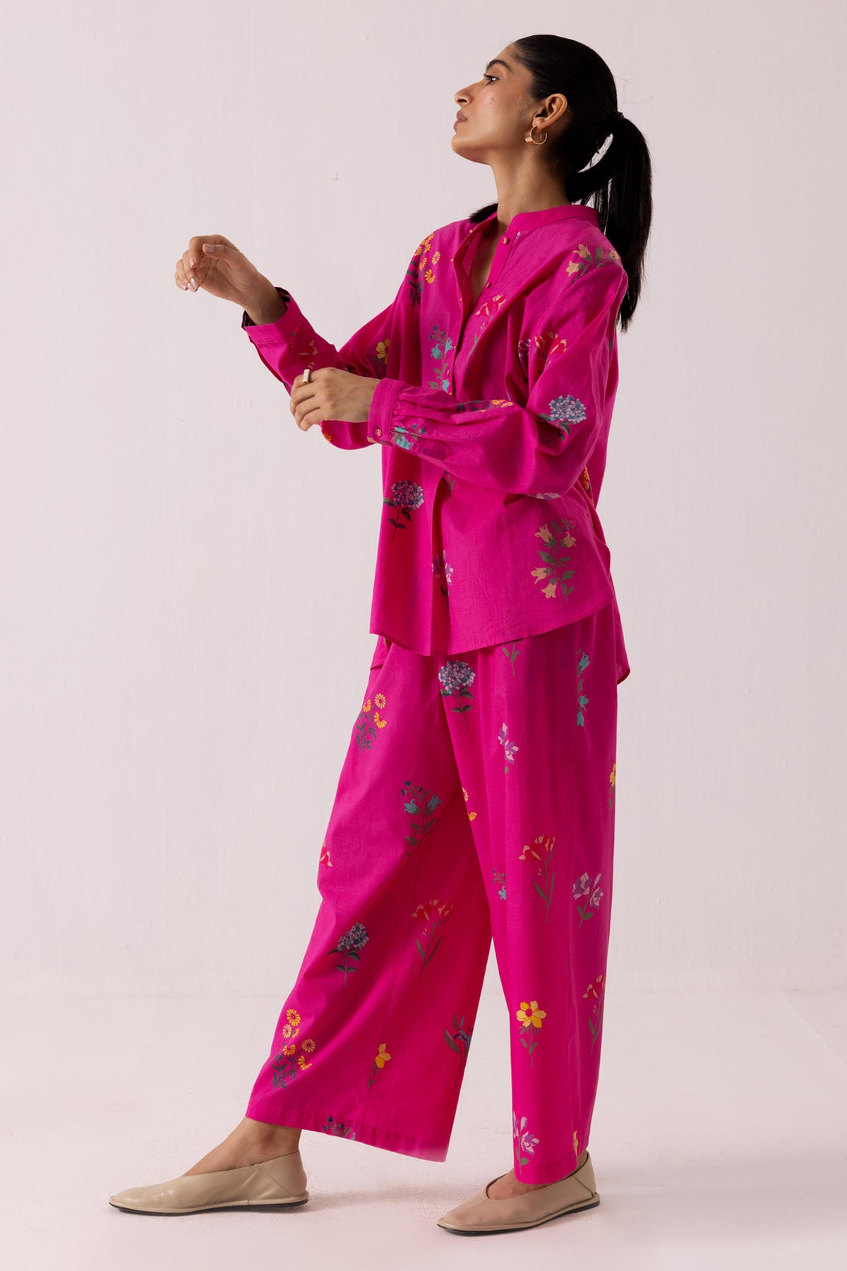 Pink Cotton Printed Co-ord Set