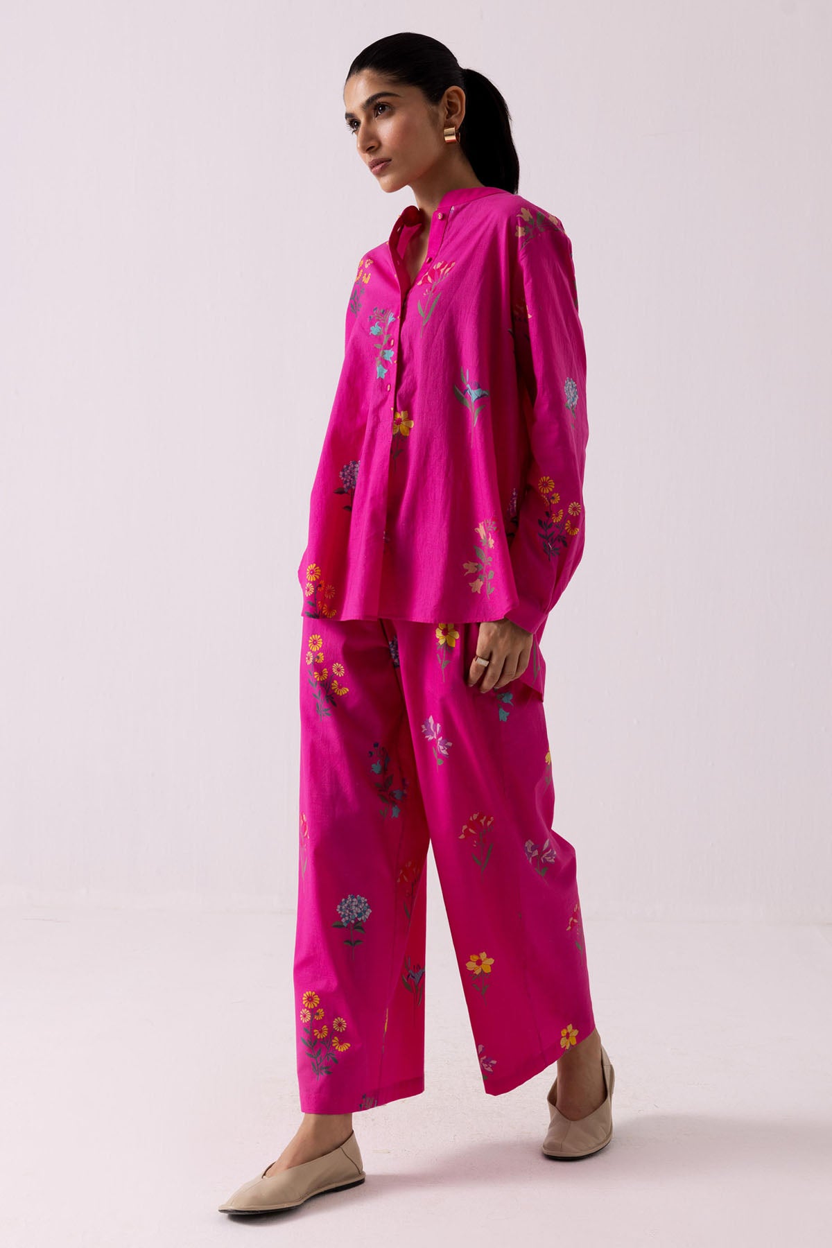 Pink Cotton Printed Co-ord Set