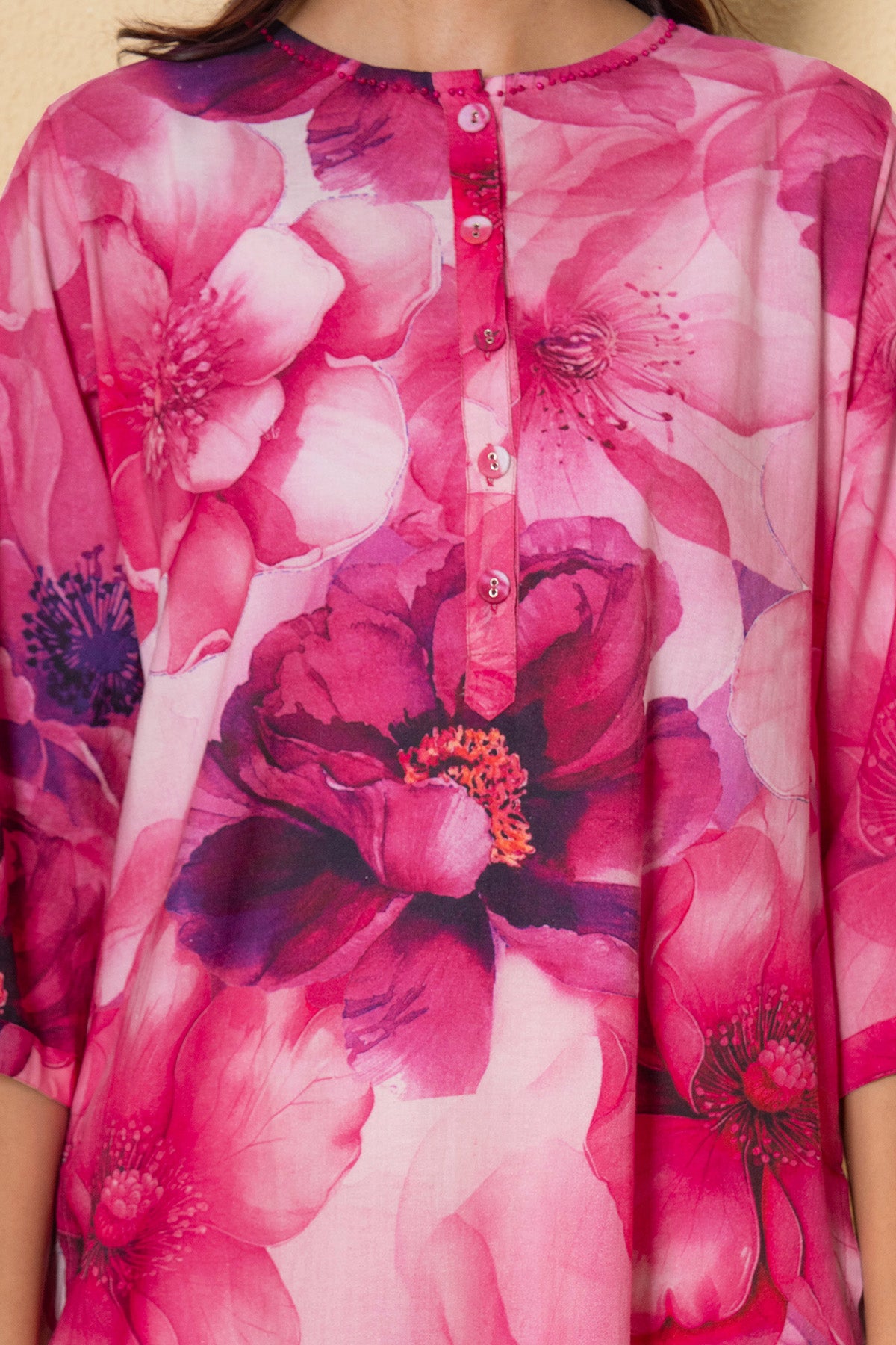 Pink Cotton Printed Kurta Set