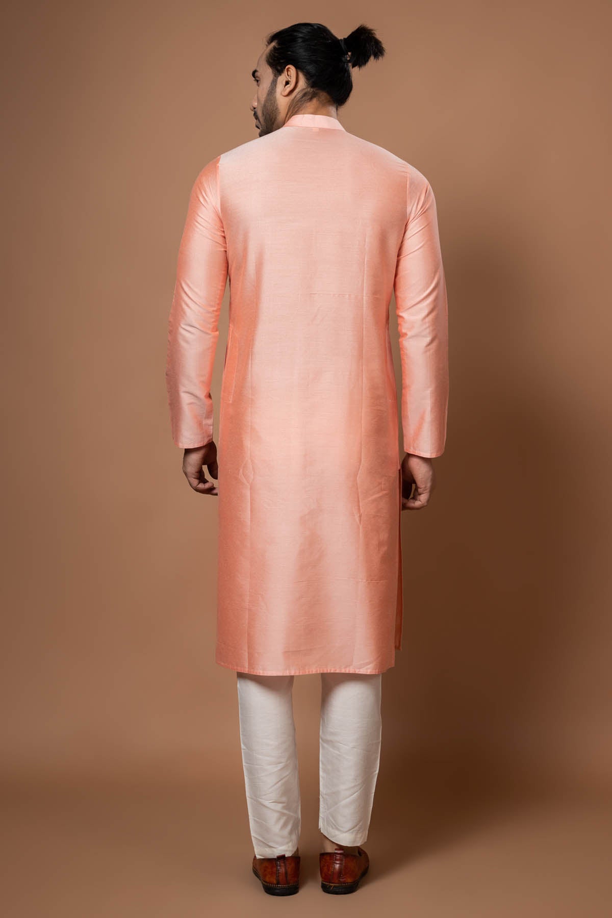 Pink Cotton Silk Layer Kurta Set