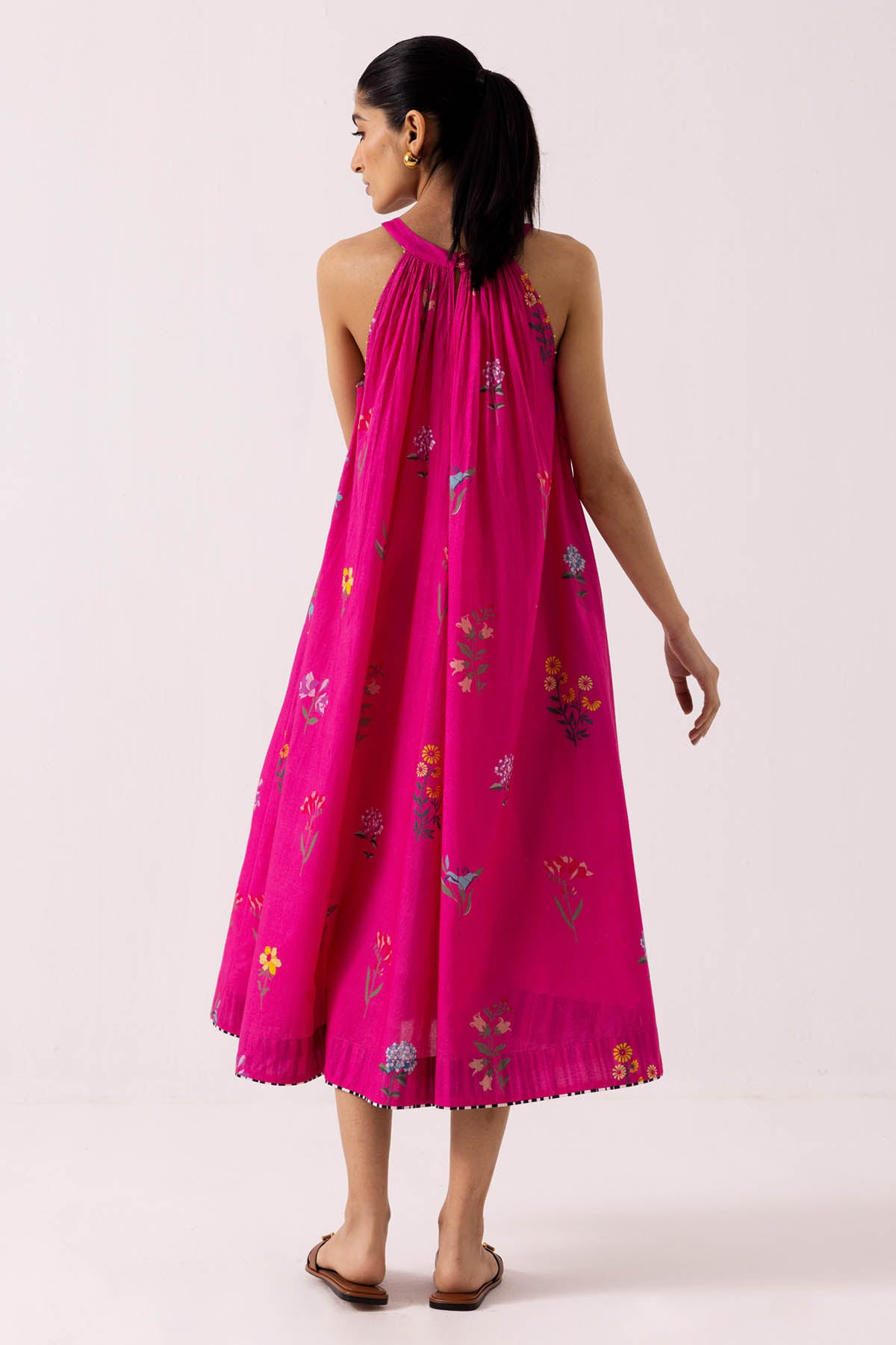 Pink Cotton Sleeveless Dress