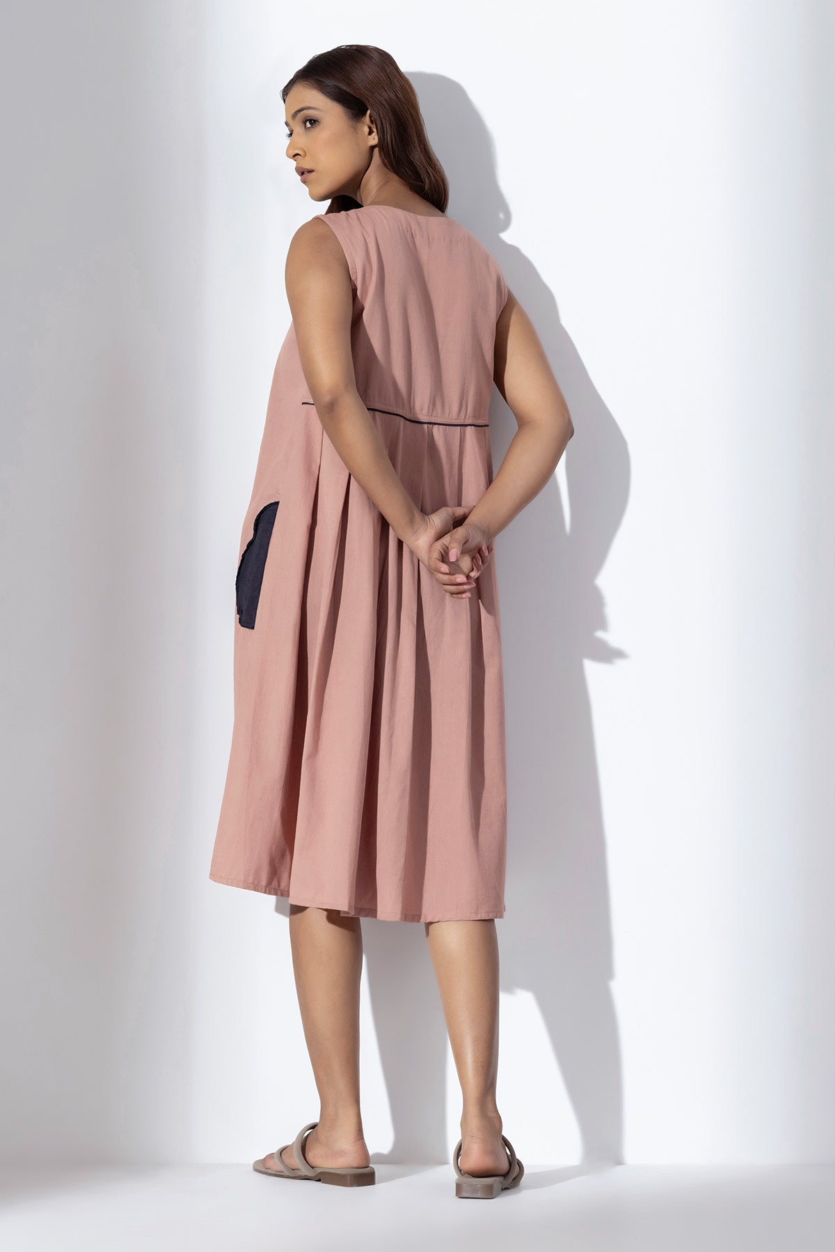 Pink Sleeveless Cotton Dress