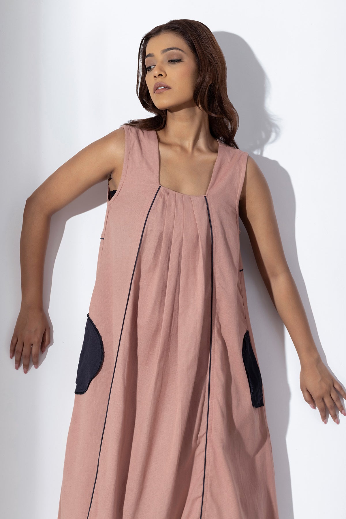 Pink Sleeveless Cotton Dress