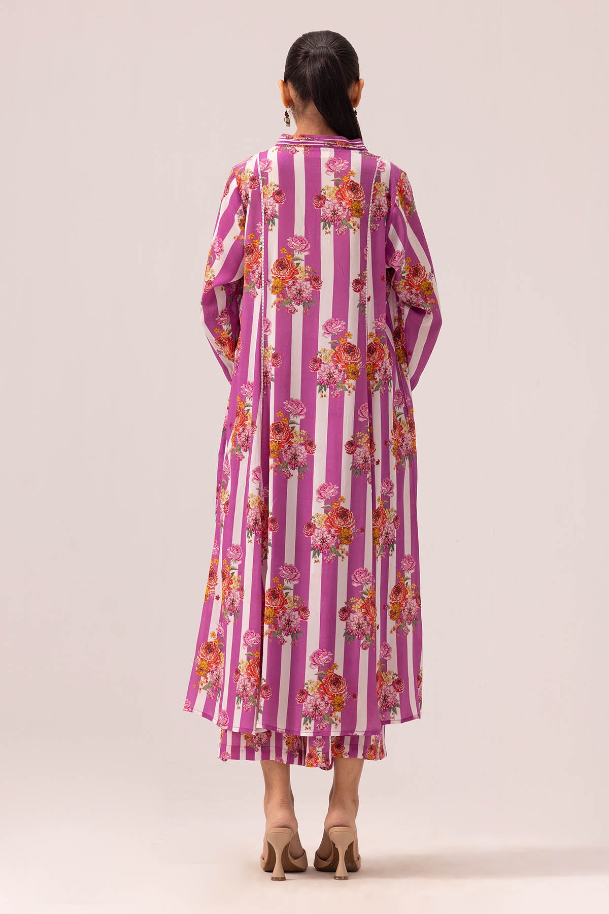 Pink Crepe Pintuck Kurta & Pant