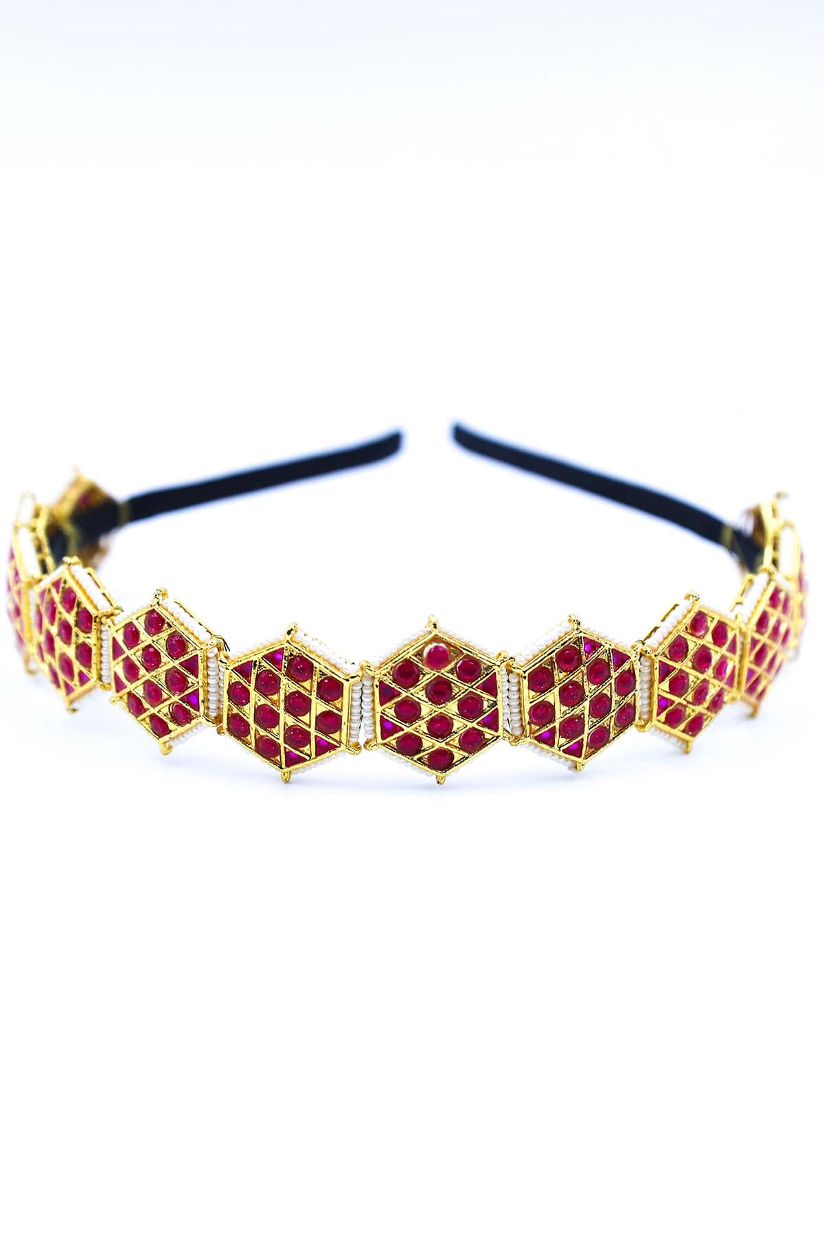 Pink Crystal Work Hairband