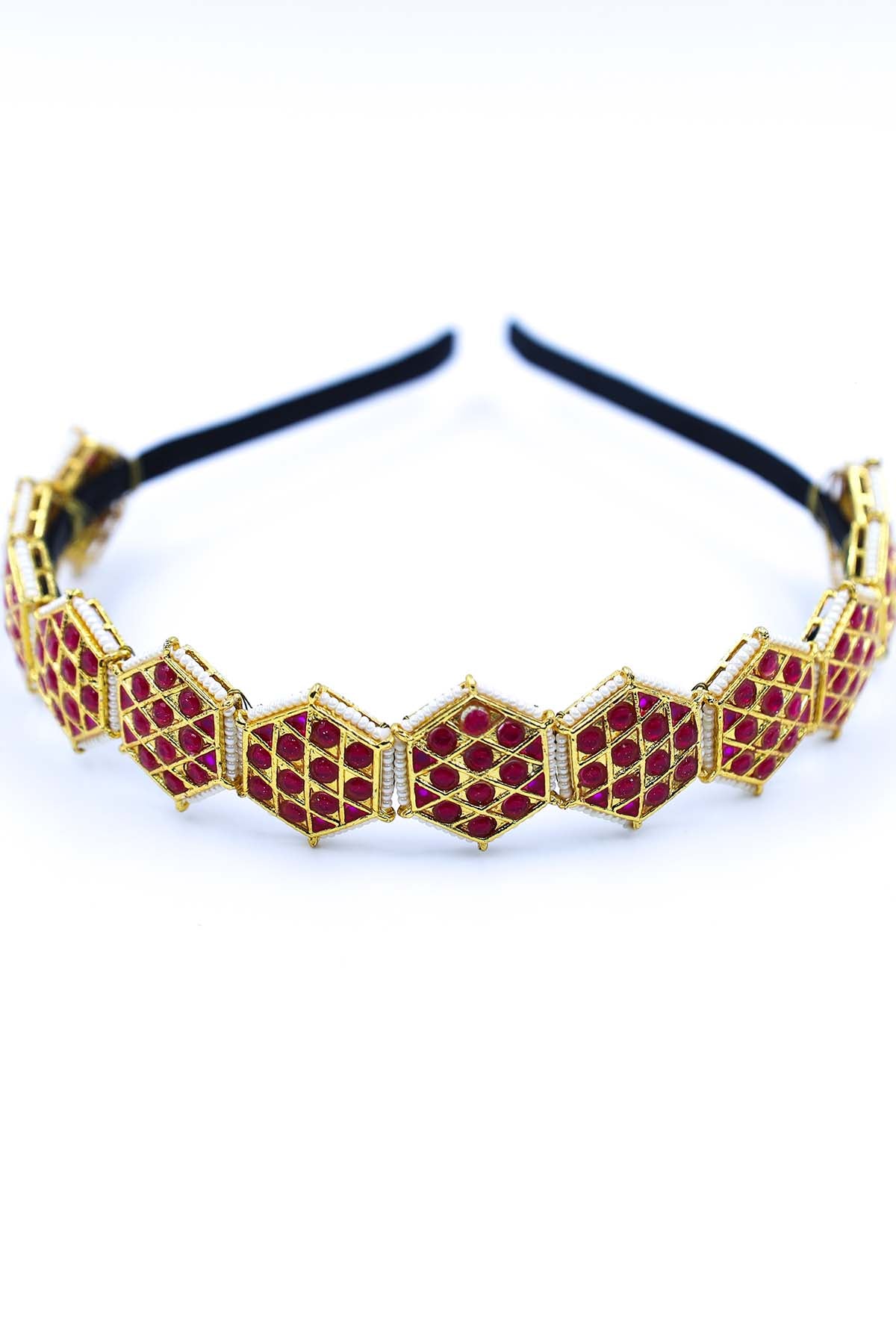 Pink Crystal Work Hairband