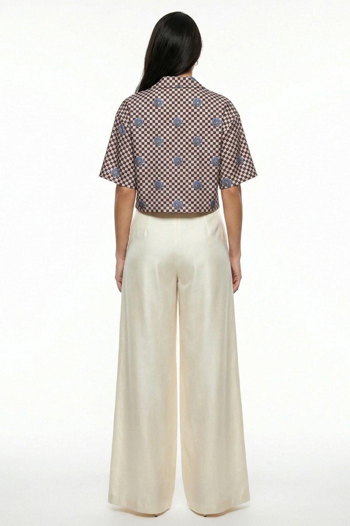 Pink Cuban Collared Crop Shirt