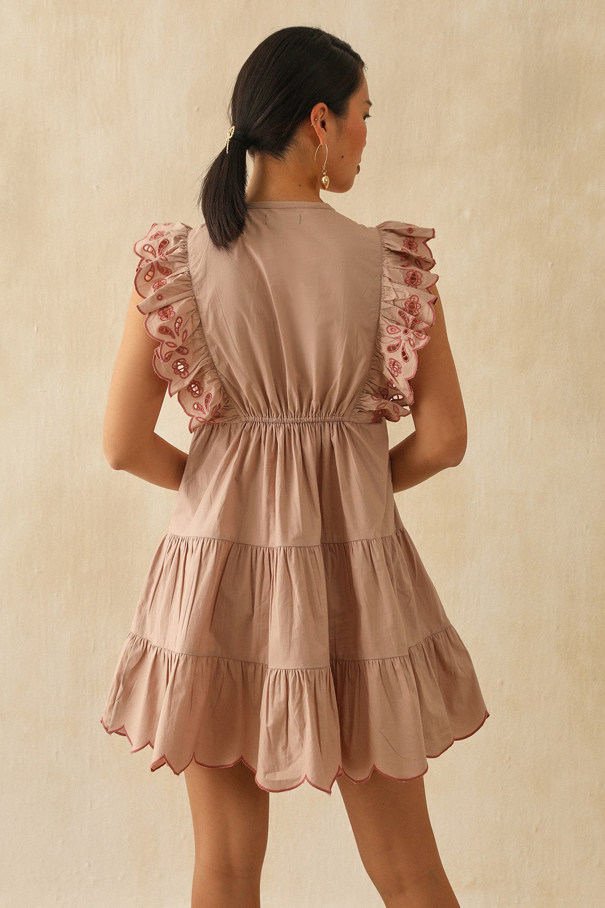 Embroidered Pink Cutwork Dress