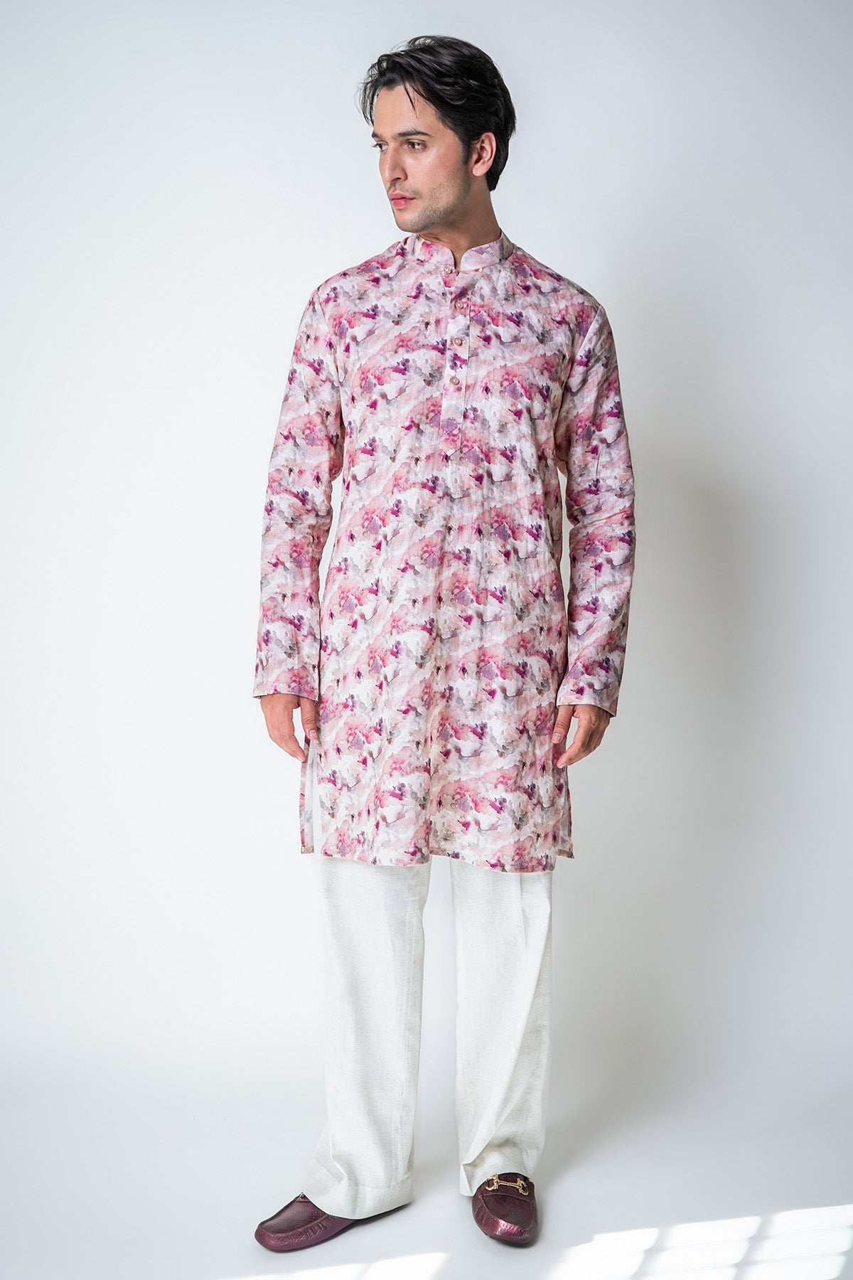 Buy Pink Digital Printed Kurta Set for men by House of Sheriff online available at scrollnshops