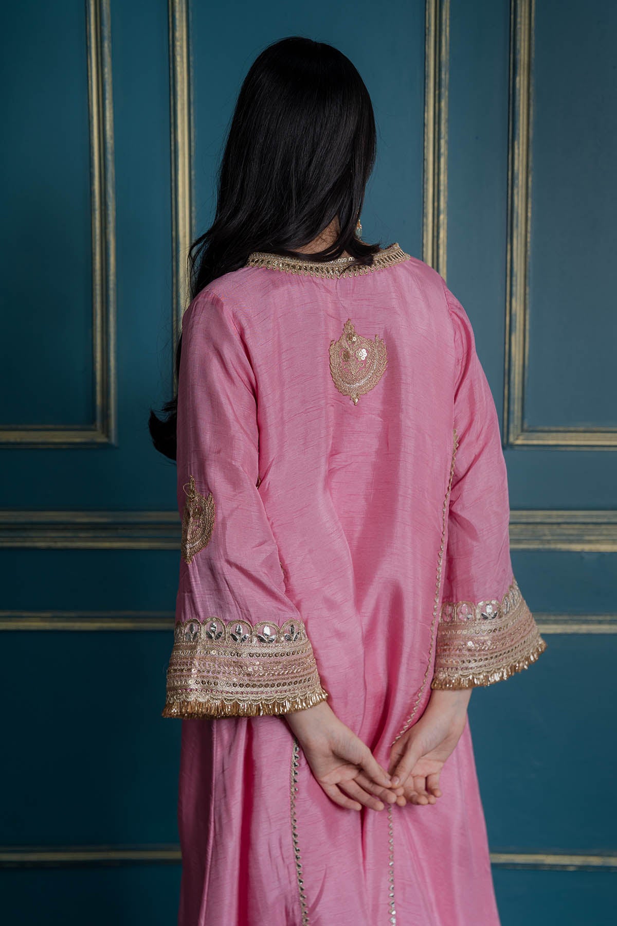 Pink Dola Silk Kurta & Pants