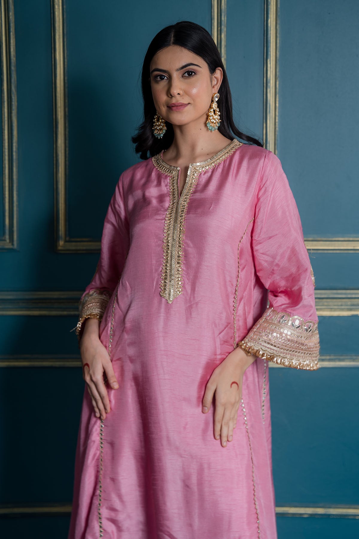 Pink Dola Silk Kurta & Pants