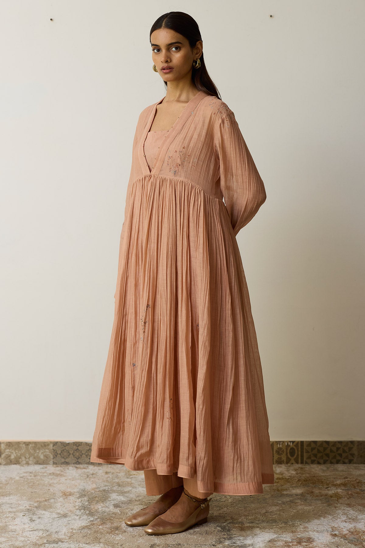 Pink Dori & Dabka Anarkali Set
