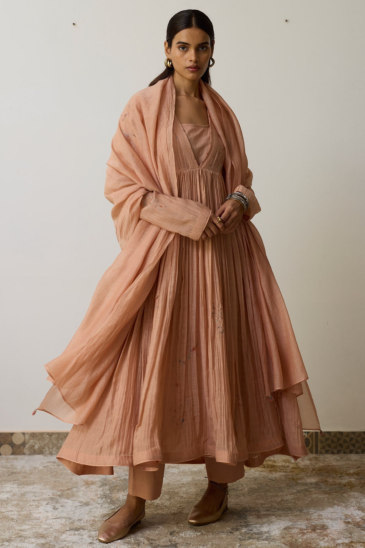 Buy Pink Dori & Dabka Anarkali Set for women by Rhua India online available at scrollnshops