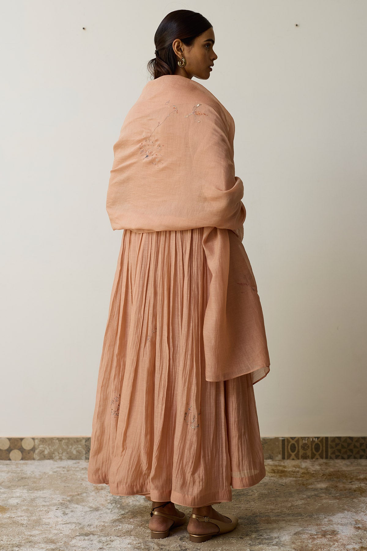 Pink Dori & Dabka Anarkali Set