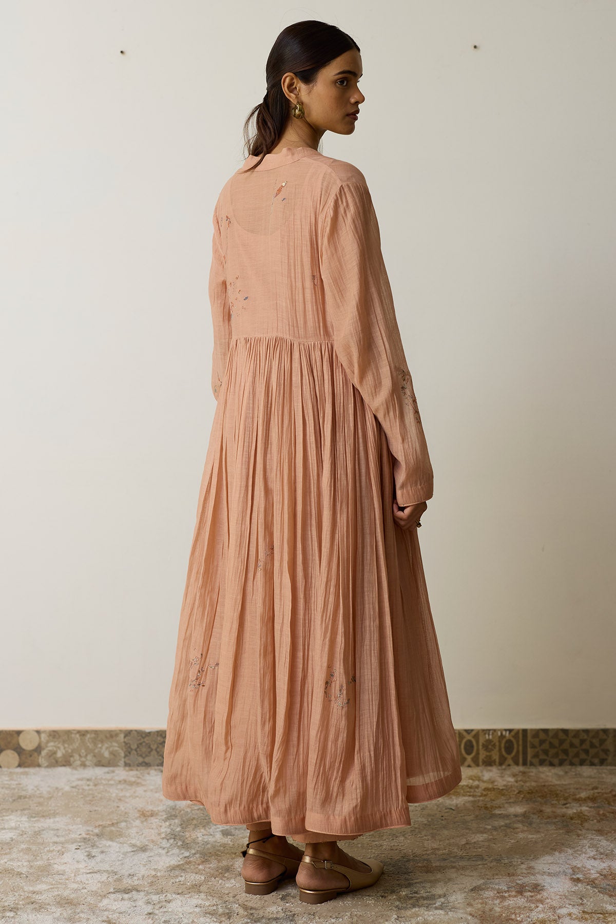 Pink Dori & Dabka Anarkali Set
