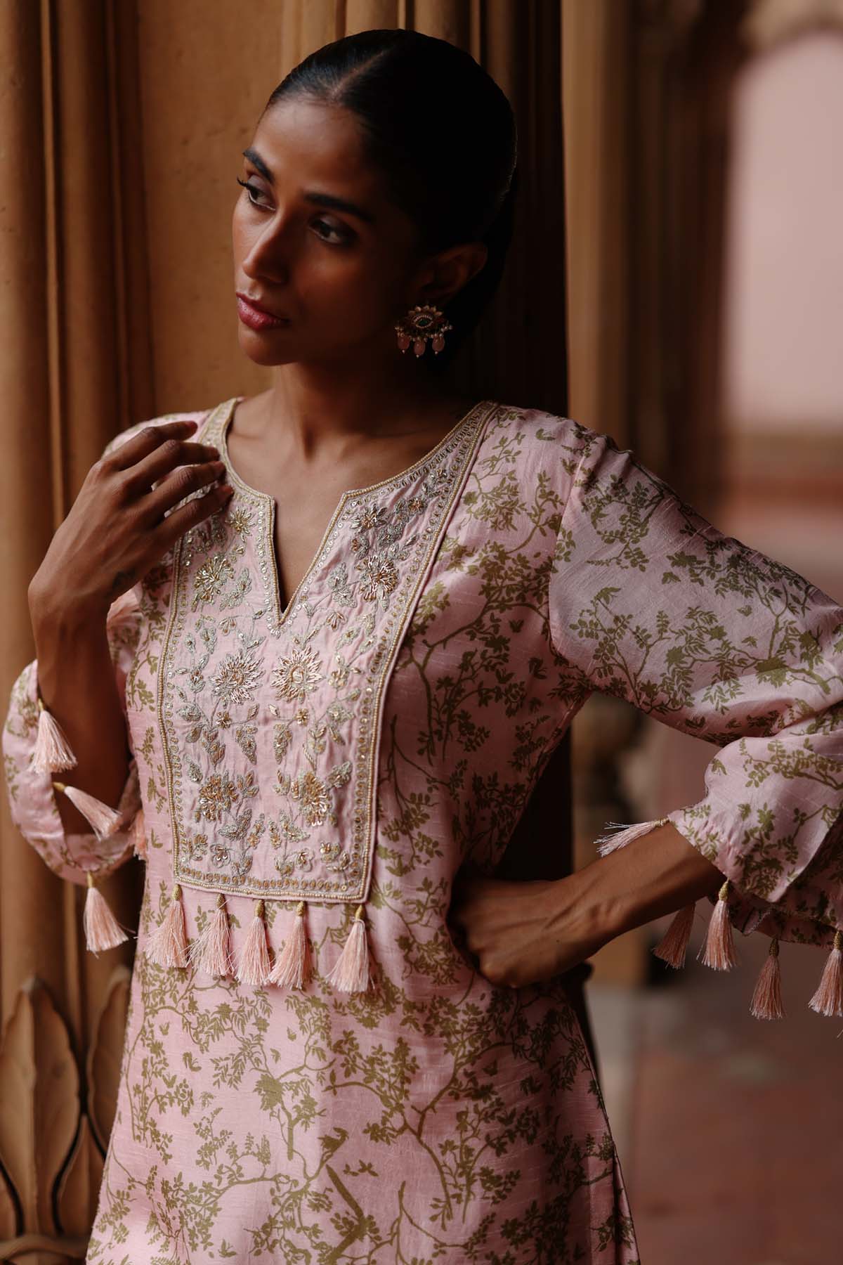 Pink Dori Embroidered Kurta Set