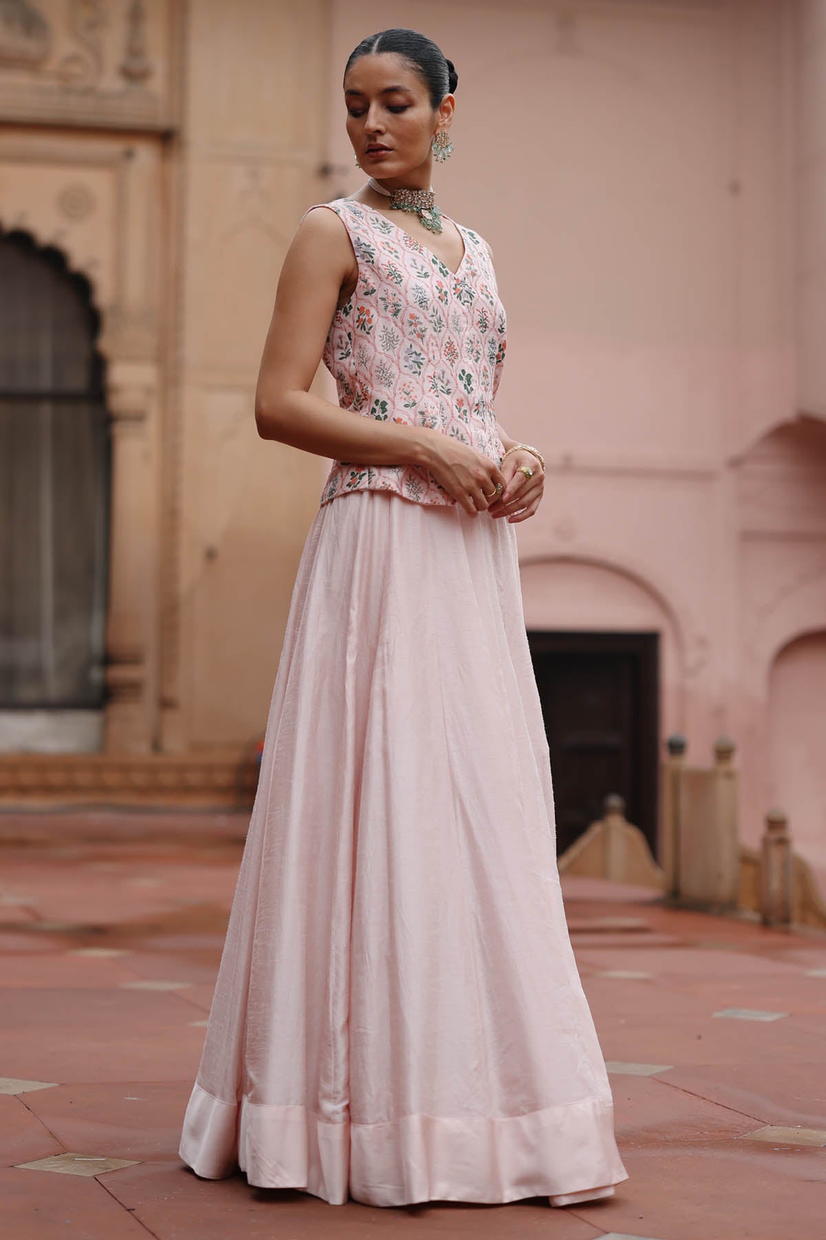 Pink Dupion Silk Lehenga Set