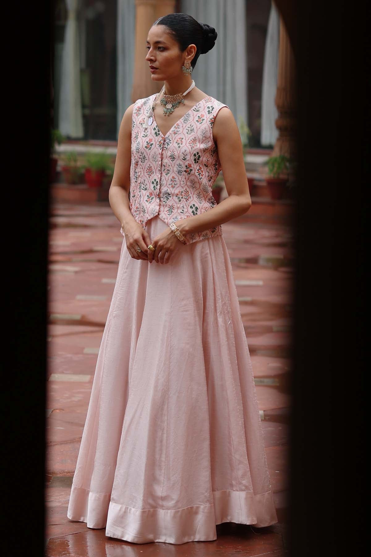 Pink Dupion Silk Lehenga Set