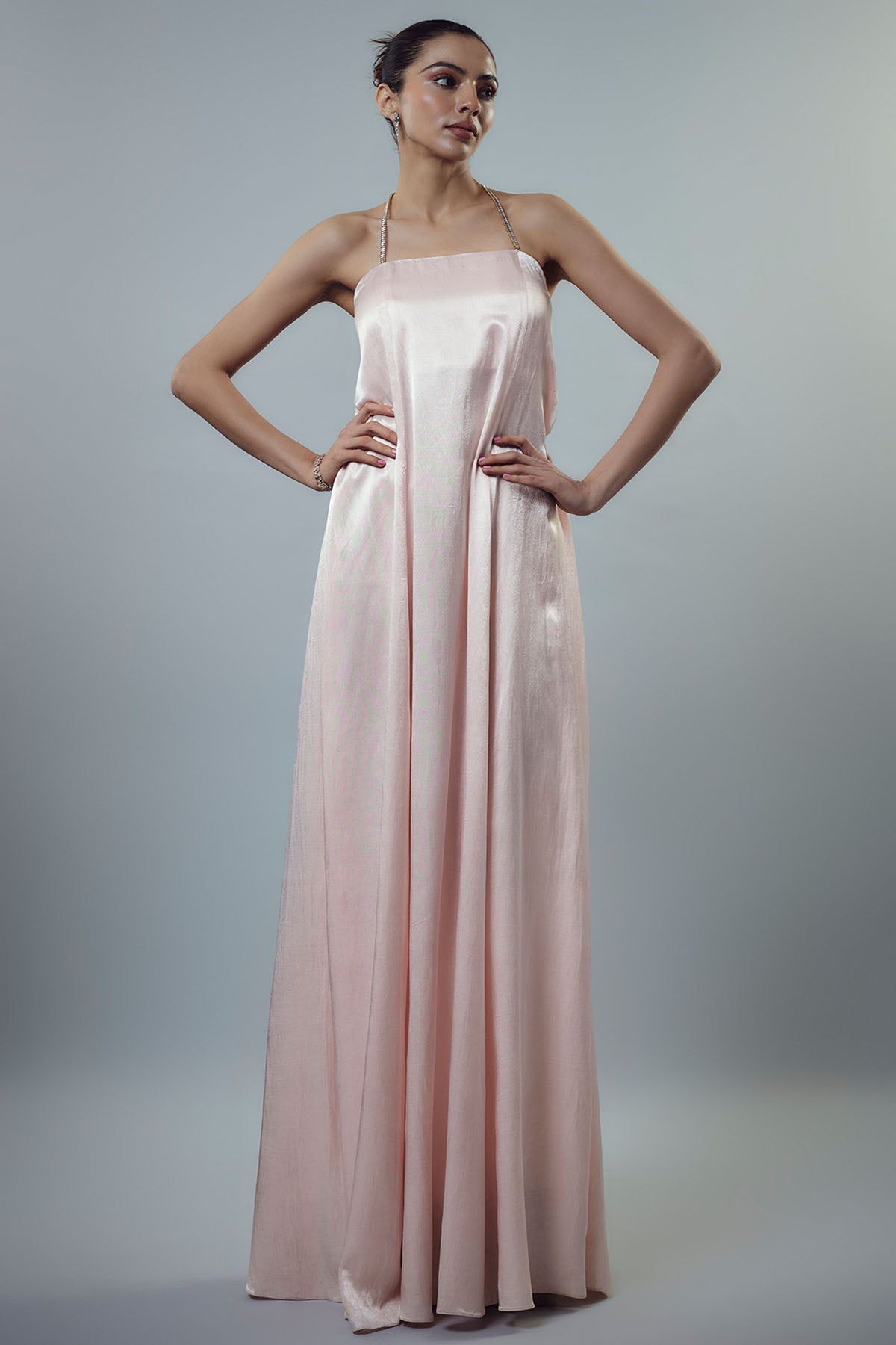 Buy Pink Embellished A-Line Gown by Emblaze for women online at ScrollnShops