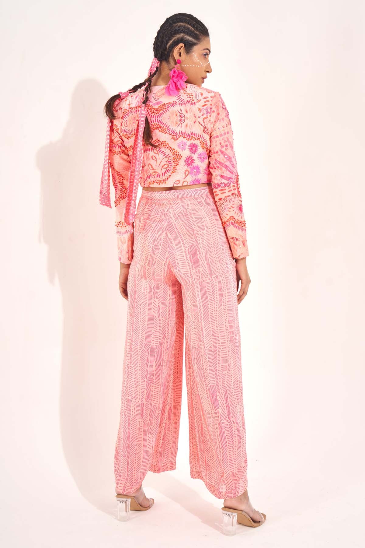 Pink Embellished Jacket & Pants