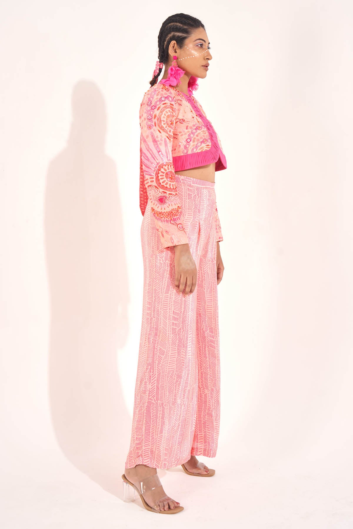 Pink Embellished Jacket & Pants
