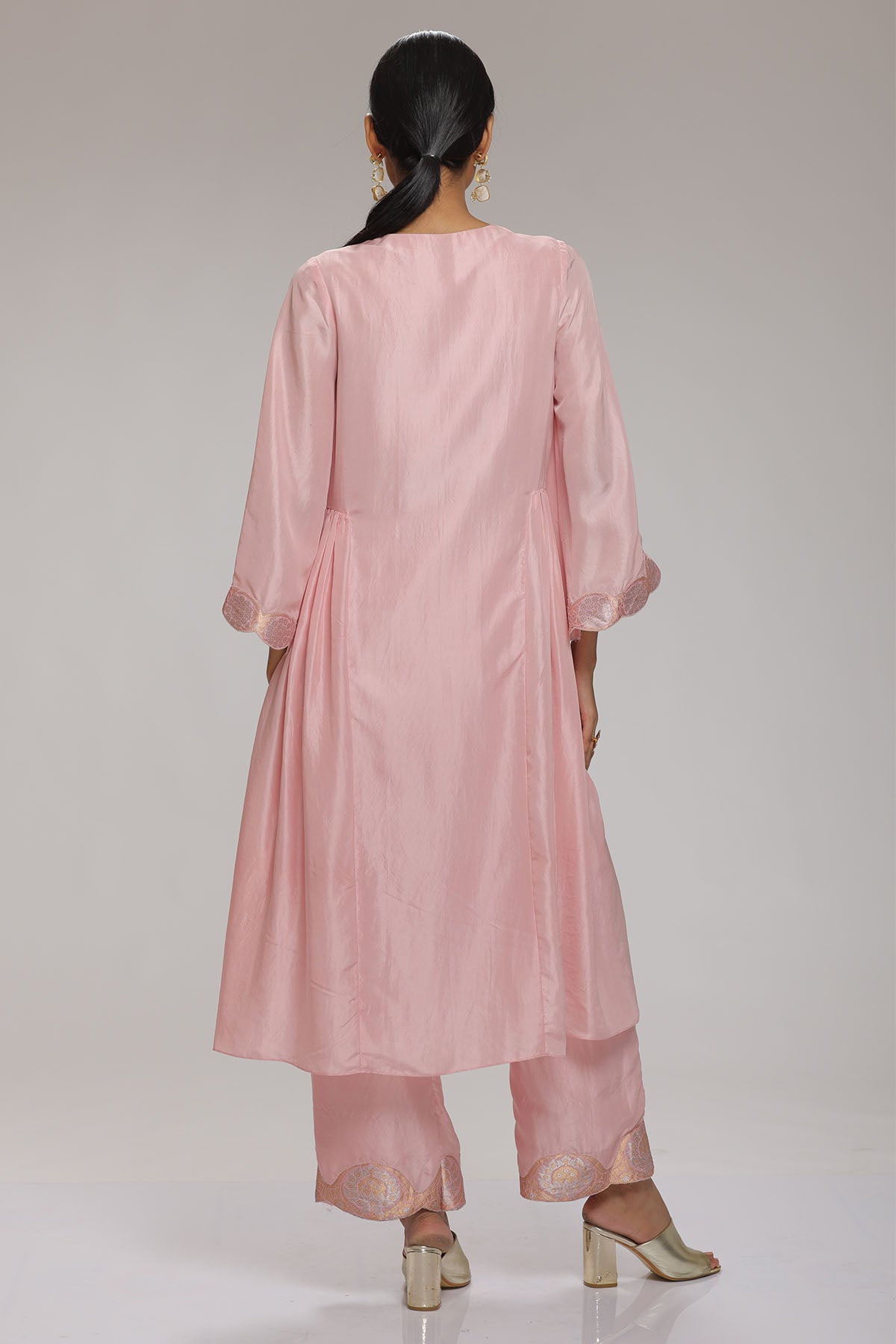 Pink Embellished Kurta & Pants