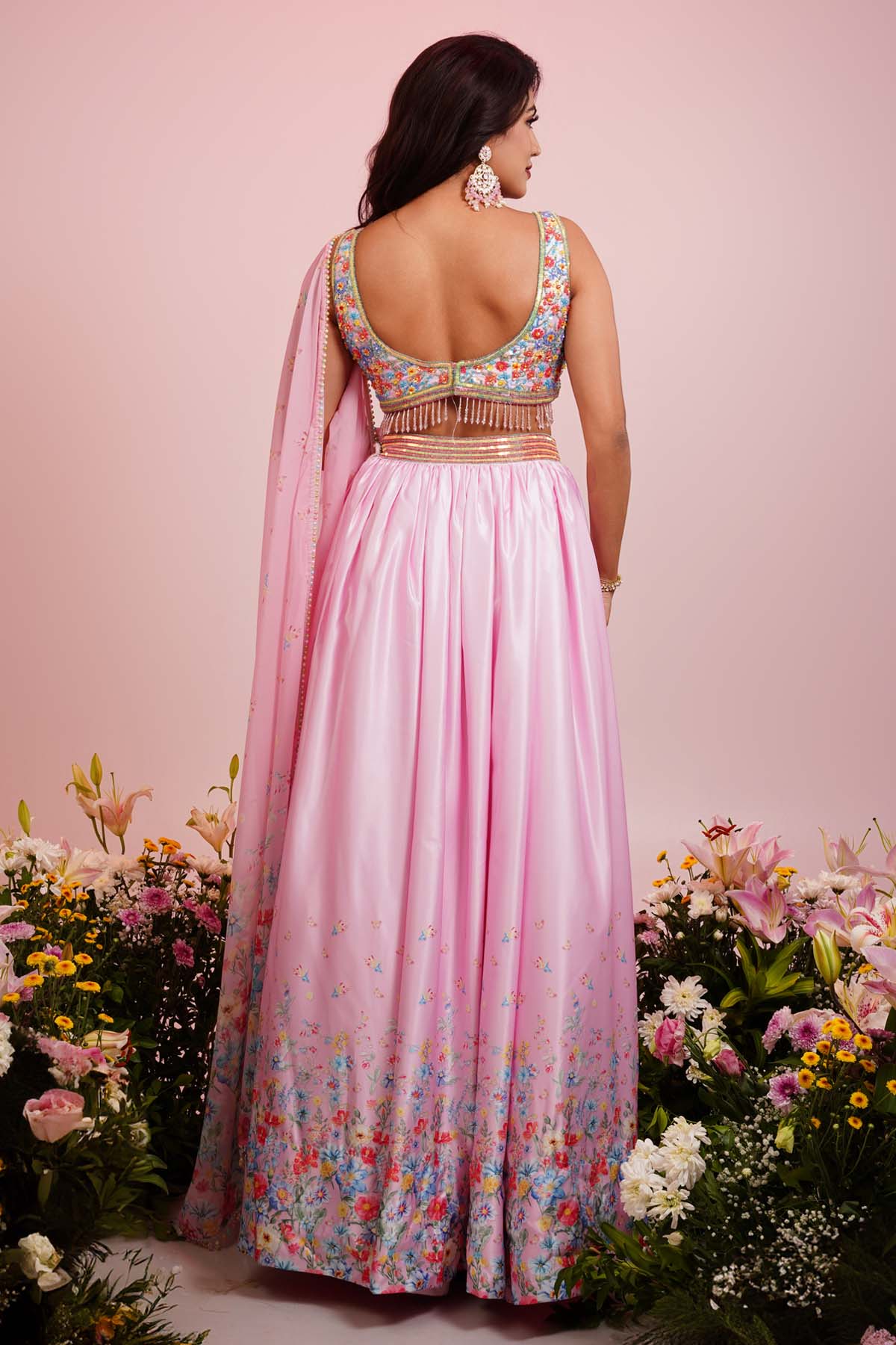 Pink Embellished Lehenga Set