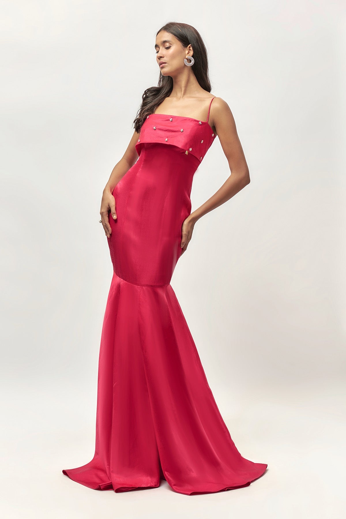 Buy Pink Embellished Sleeveless Gown by Emblaze for women online at ScrollnShops