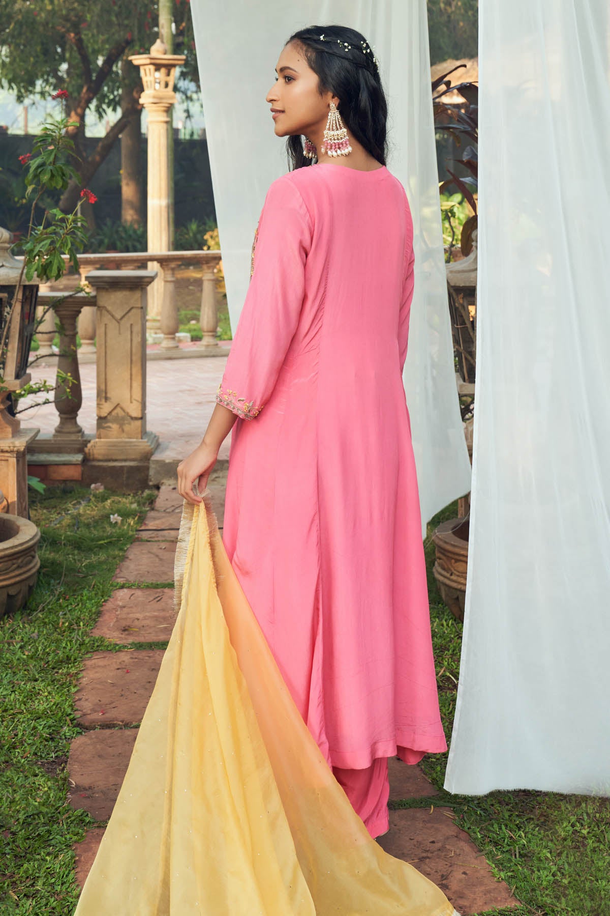 Eccentric Pink Anarkali Set